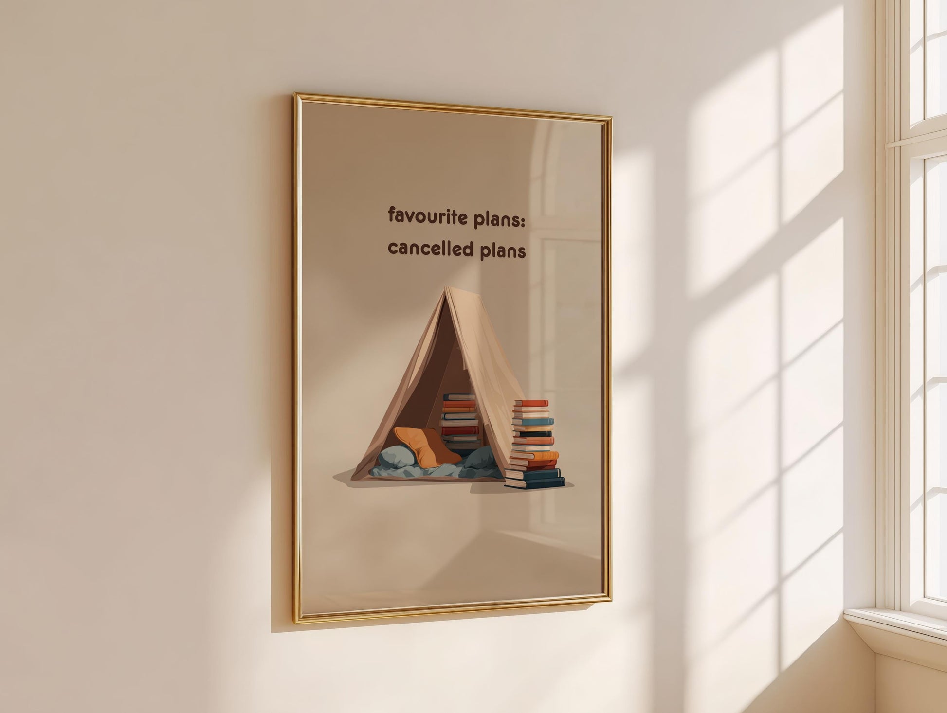 Favourite Plans Cancelled Plans Print | Cozy Book Art | Cute Wall Decor | Book Lover Gift | Nook Poster | Reader Gift | Aesthetic Room Art - Book Poster Art Print Decor Bookish