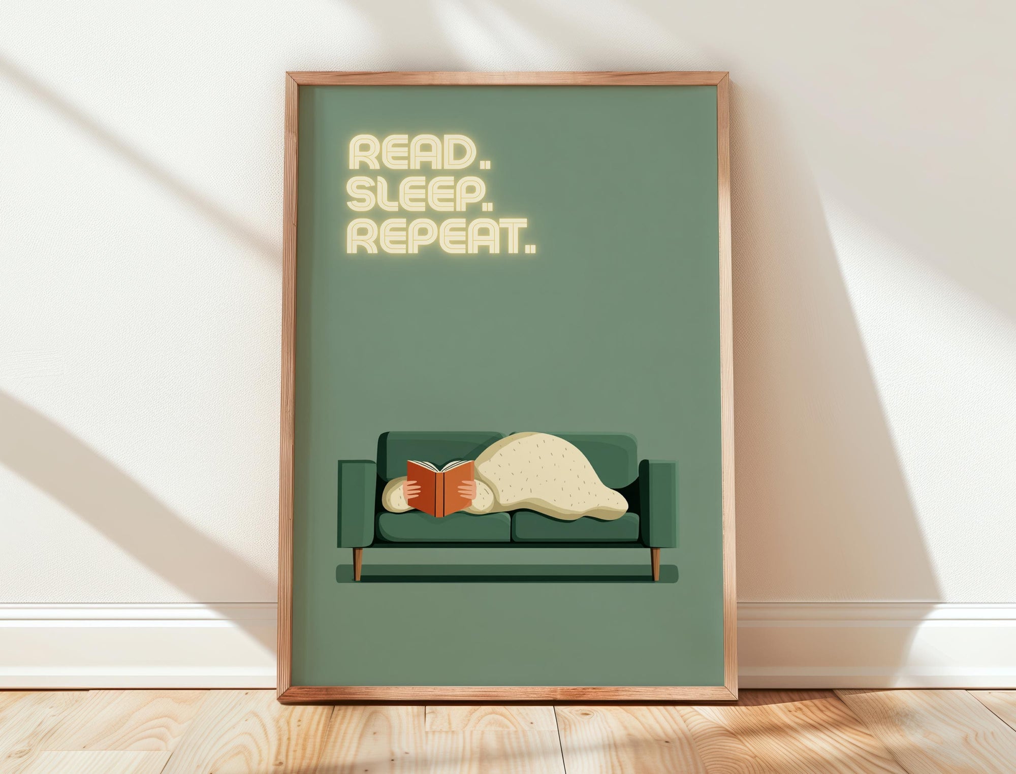 Read Sleep Repeat Print | Cozy Wall Decor | Book Lover Gift | Nook Poster | Reader Present | Aesthetic Room Art | Minimalist Home Decor - Book Poster Art Print Decor Bookish