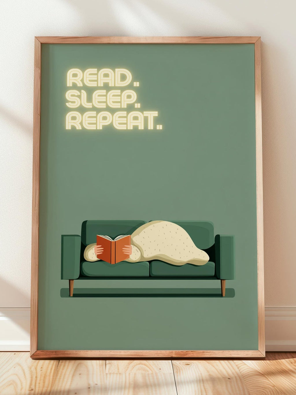 Read Sleep Repeat Print | Cozy Wall Decor | Book Lover Gift | Nook Poster | Reader Present | Aesthetic Room Art | Minimalist Home Decor - Book Poster Art Print Decor Bookish