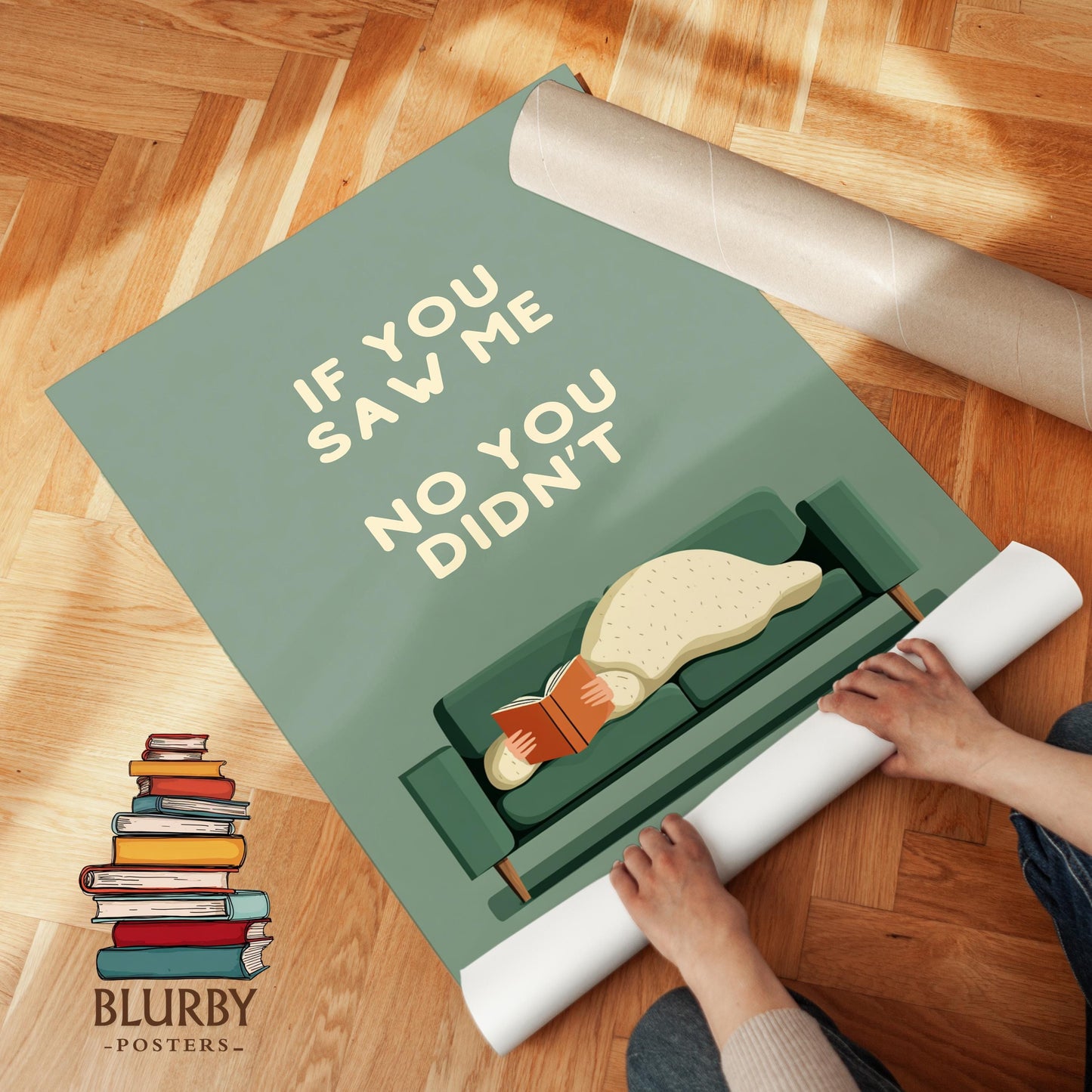 If You Saw Me No You Didnt Sofa | Cozy Wall Decor | Book Lover Gift | Nook Poster | Reader Gift | Aesthetic Room Art | Minimalist Home Decor - Book Poster Art Print Decor Bookish