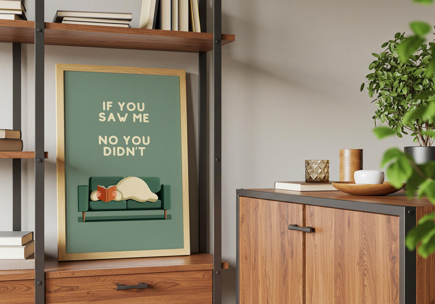 If You Saw Me No You Didnt Sofa | Cozy Wall Decor | Book Lover Gift | Nook Poster | Reader Gift | Aesthetic Room Art | Minimalist Home Decor - Book Poster Art Print Decor Bookish