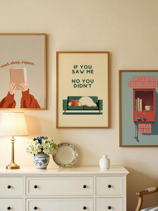 If You Saw Me No You Didnt Sofa | Cozy Wall Decor | Book Lover Gift | Nook Poster | Reader Gift | Aesthetic Room Art | Minimalist Home Decor - Book Poster Art Print Decor Bookish