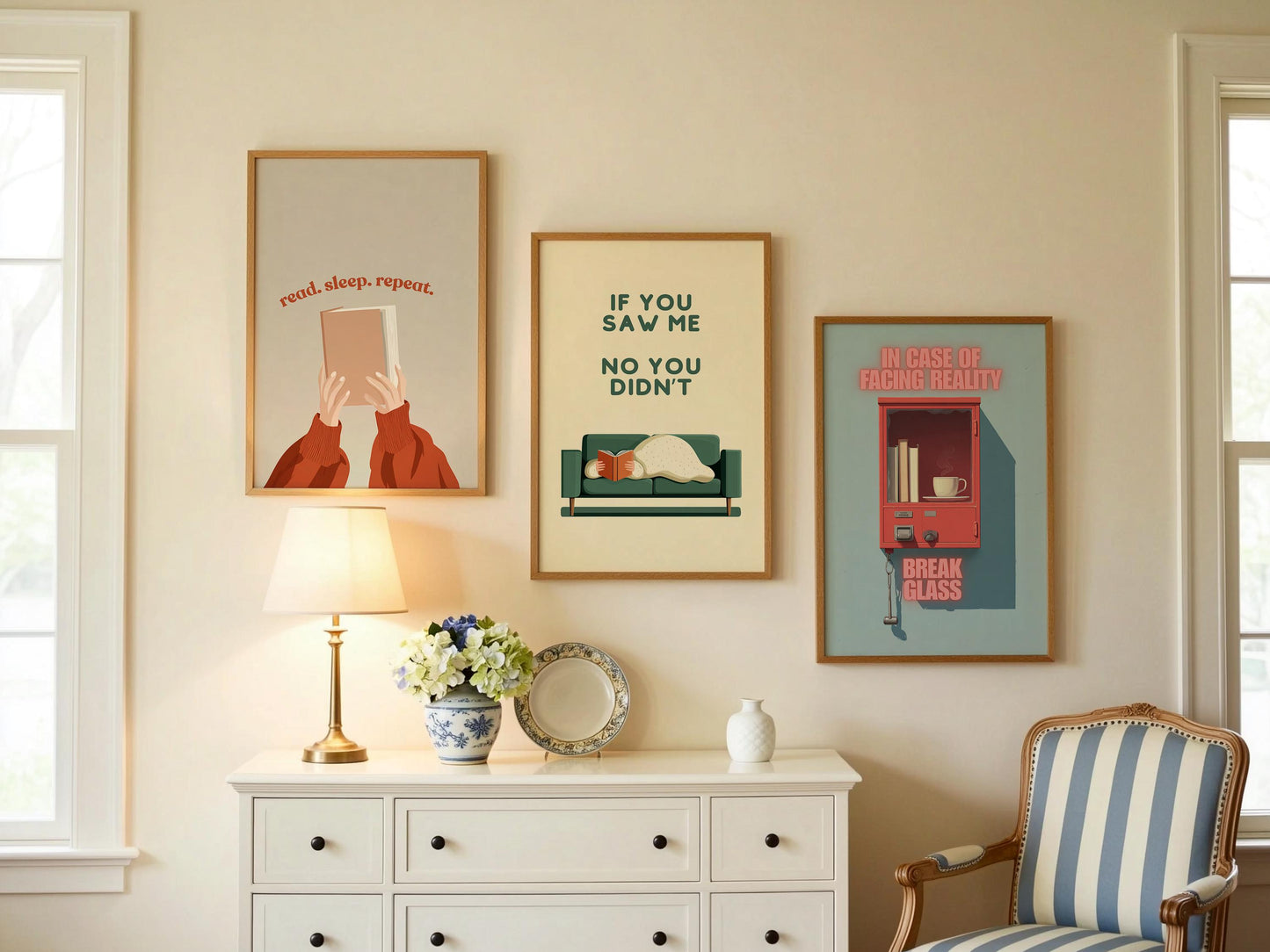 If You Saw Me No You Didnt Sofa | Cozy Wall Decor | Book Lover Gift | Nook Poster | Reader Gift | Aesthetic Room Art | Minimalist Home Decor - Book Poster Art Print Decor Bookish