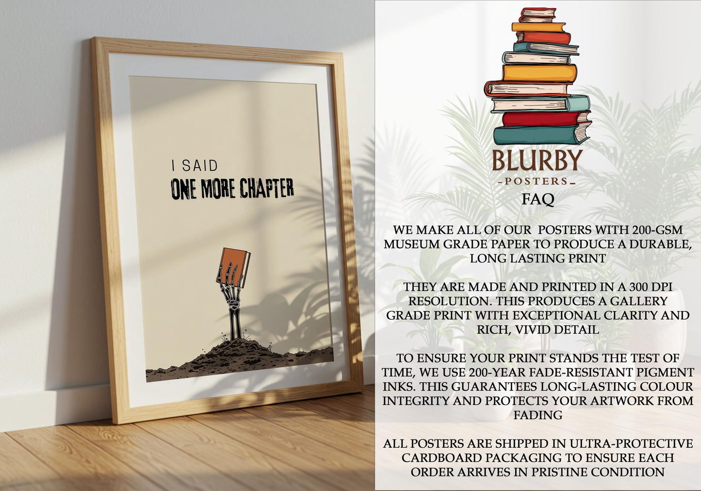 I Said One More Chapter Skeleton | Funny Gothic Book Art | Cozy Wall Decor | Book Lover Gift | Nook Poster | Reader Art | Aesthetic Book Art - Book Poster Art Print Decor Bookish