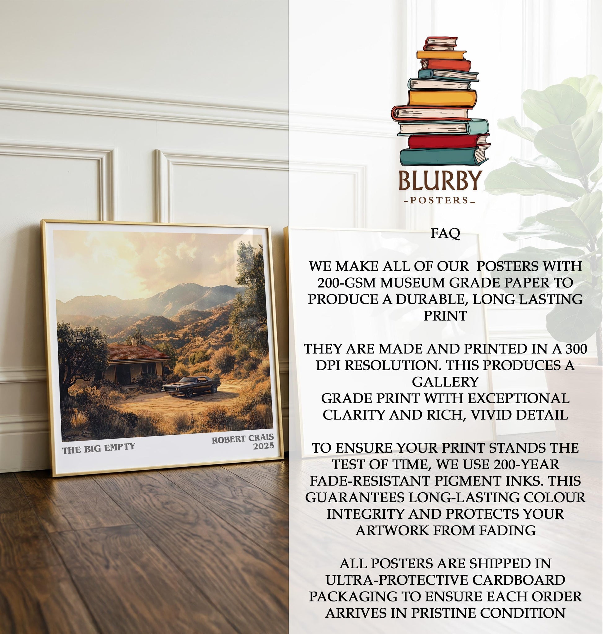 The Big Empty by Robert Crais | Book Poster | Literary Art Gift For Book Lover | Novel Inspired Wall Art | Free Delivery