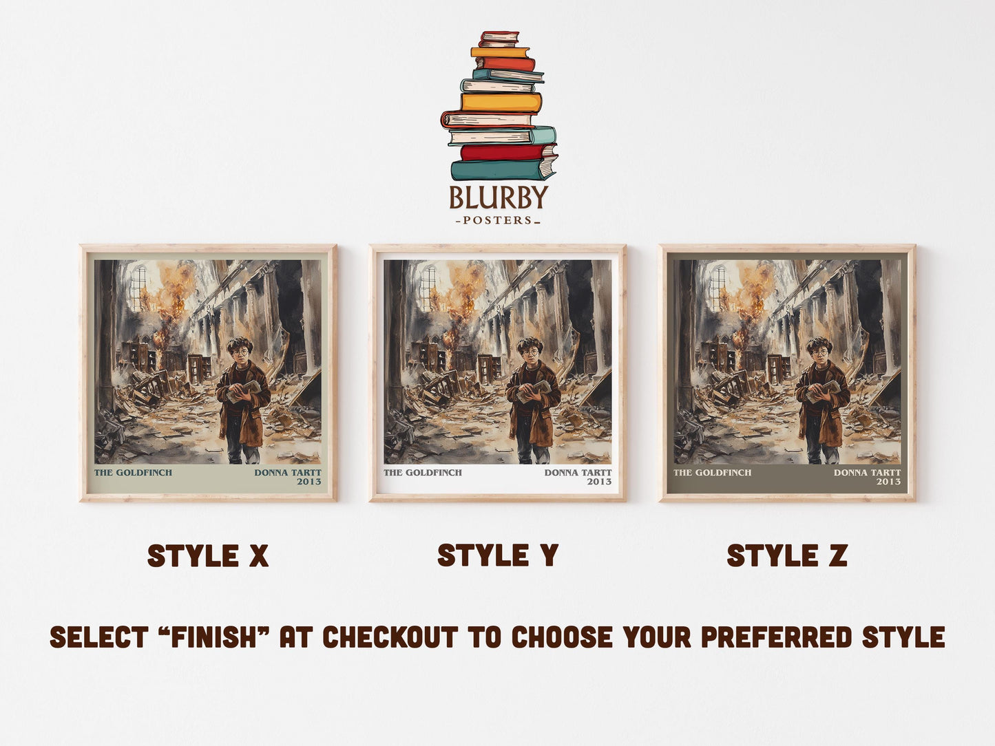 The Goldfinch literary art print colour and style options – Donna Tartt book art