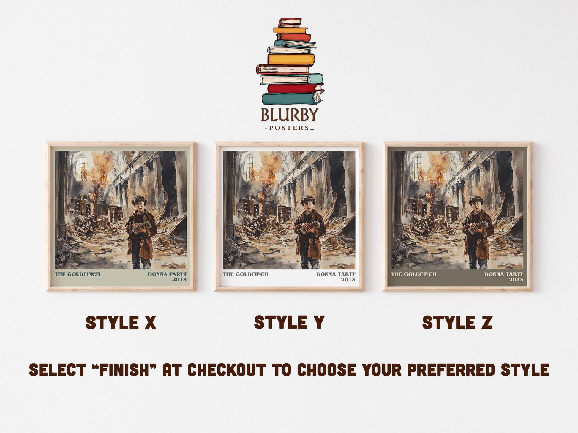 The Goldfinch literary art print colour and style options – Donna Tartt book art