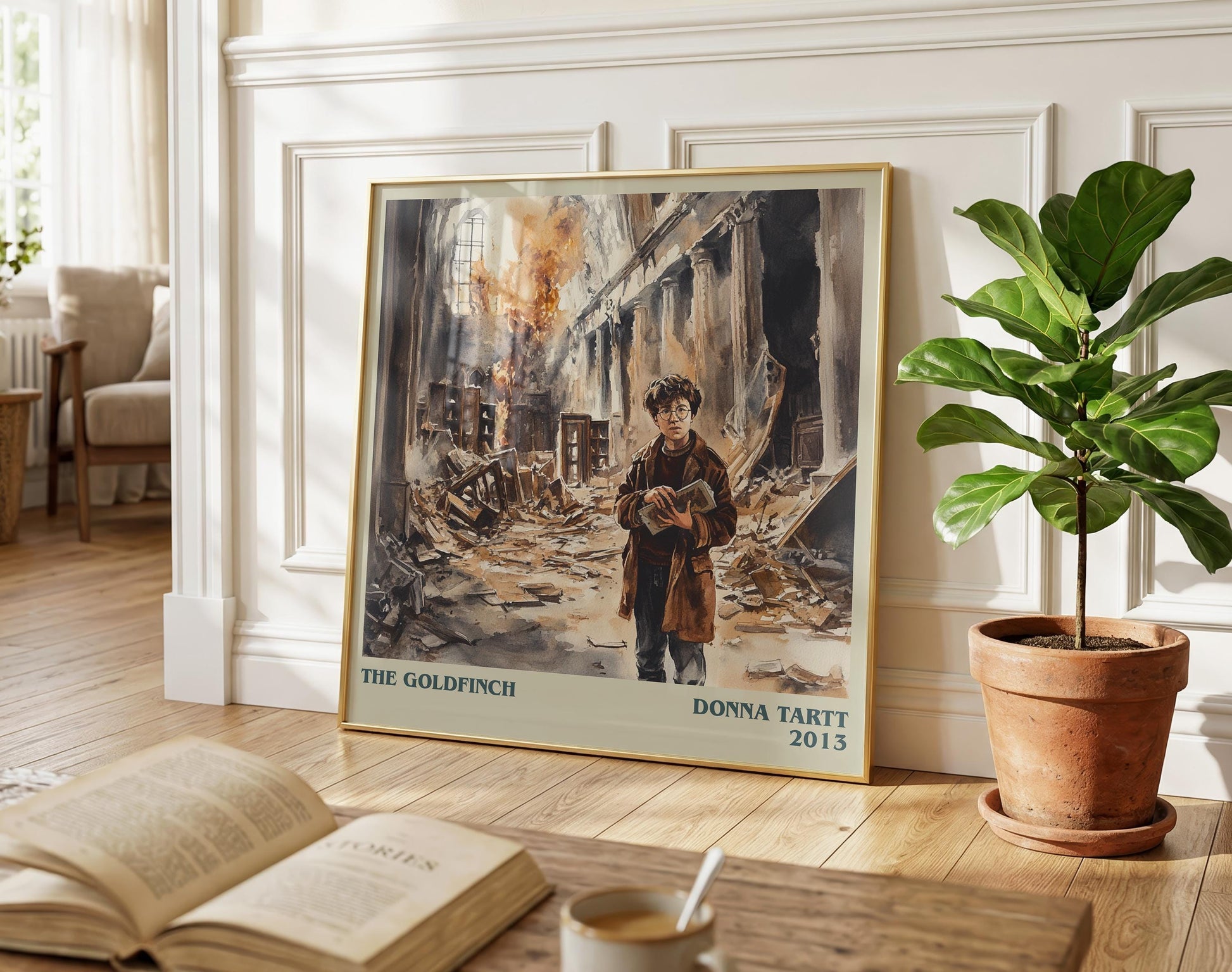 The Goldfinch literary poster paired in gallery wall – literary art prints