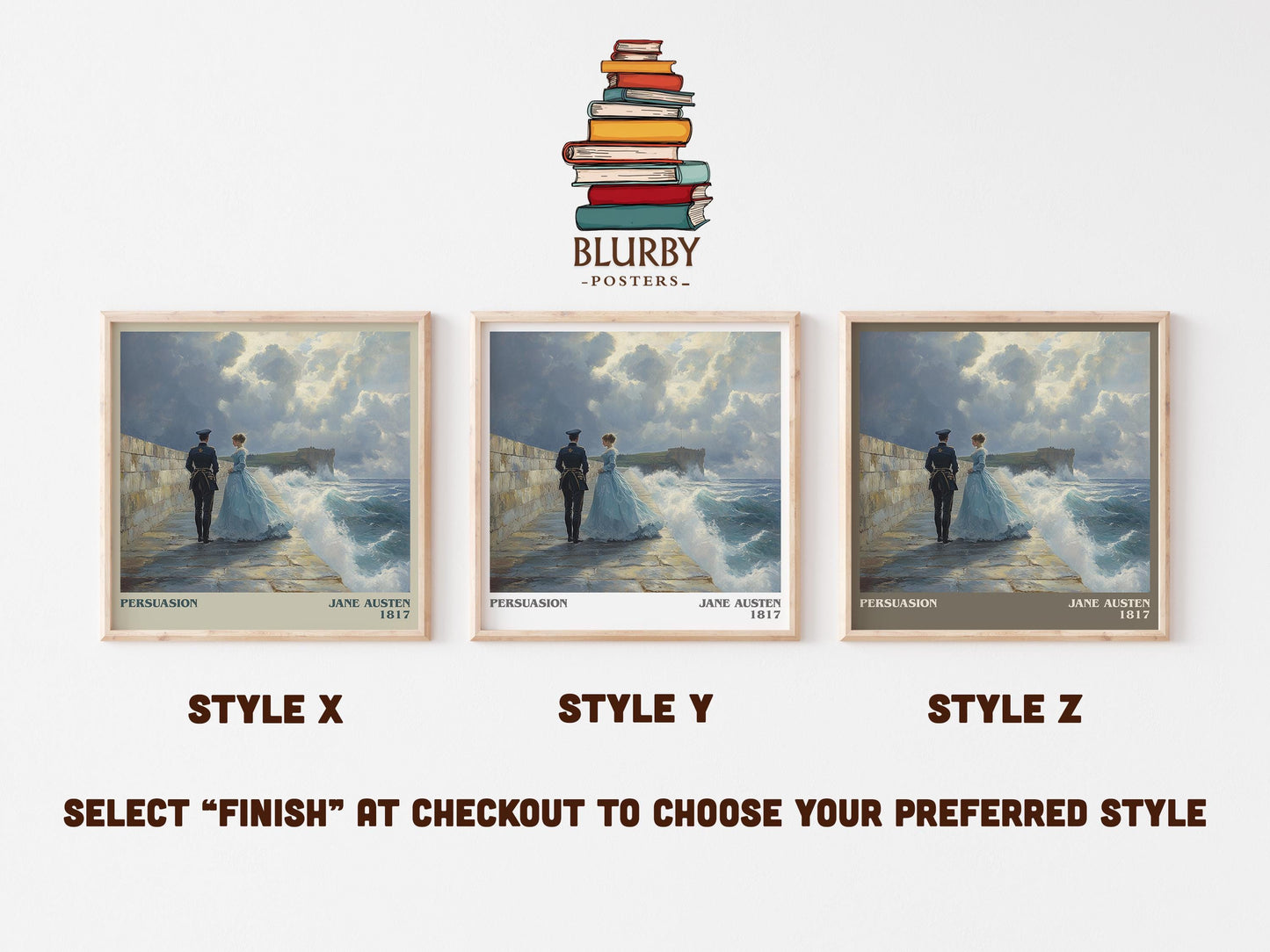 Persuasion literary art print colour and style options – Jane Austen book art