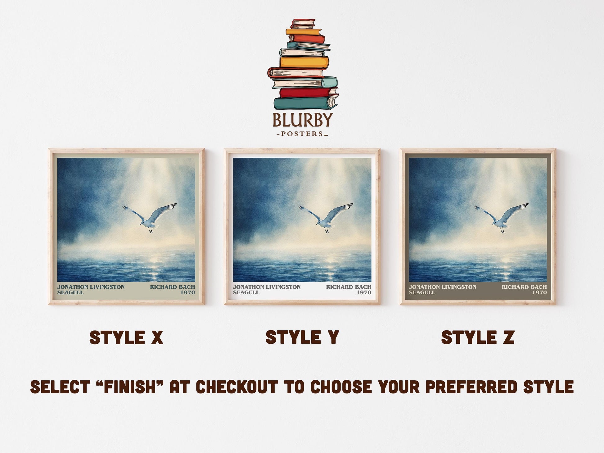 Jonathan Livingston Seagull literary art print colour and style options – RICHARD BACH book art