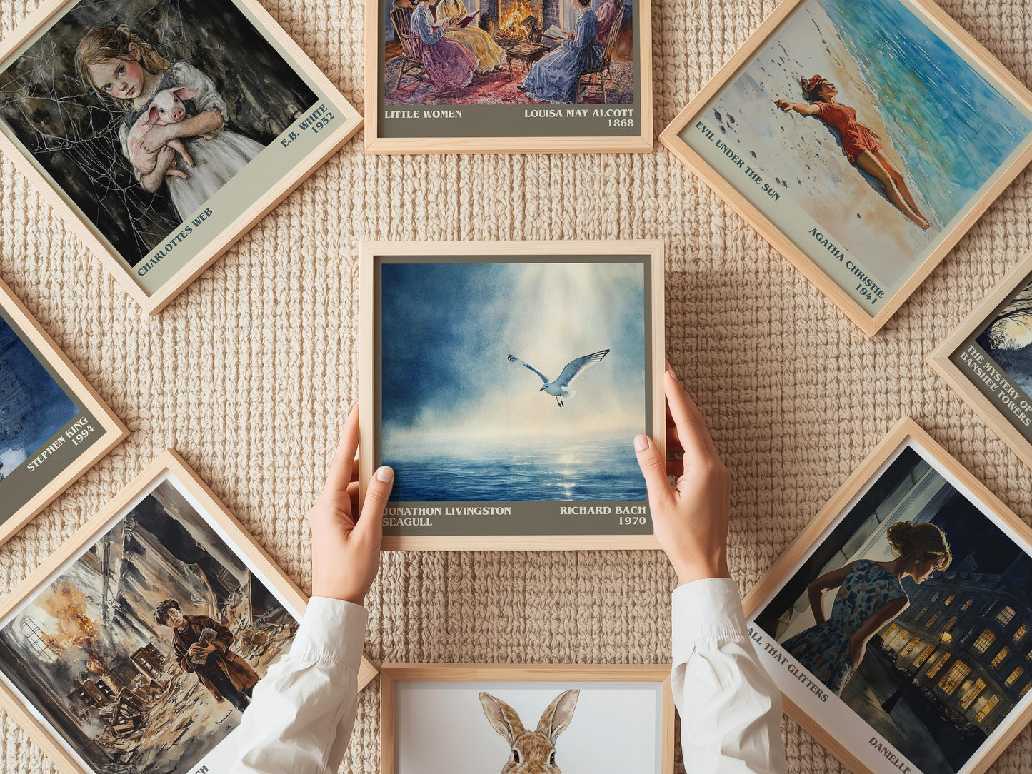 Jonathan Livingston Seagull literary print on bookshelf – RICHARD BACH fan gift
