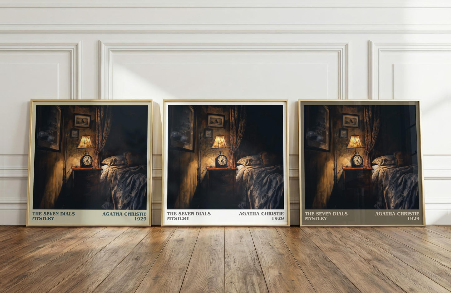 The Seven Dials Mystery literary print framed by window – literary home decor