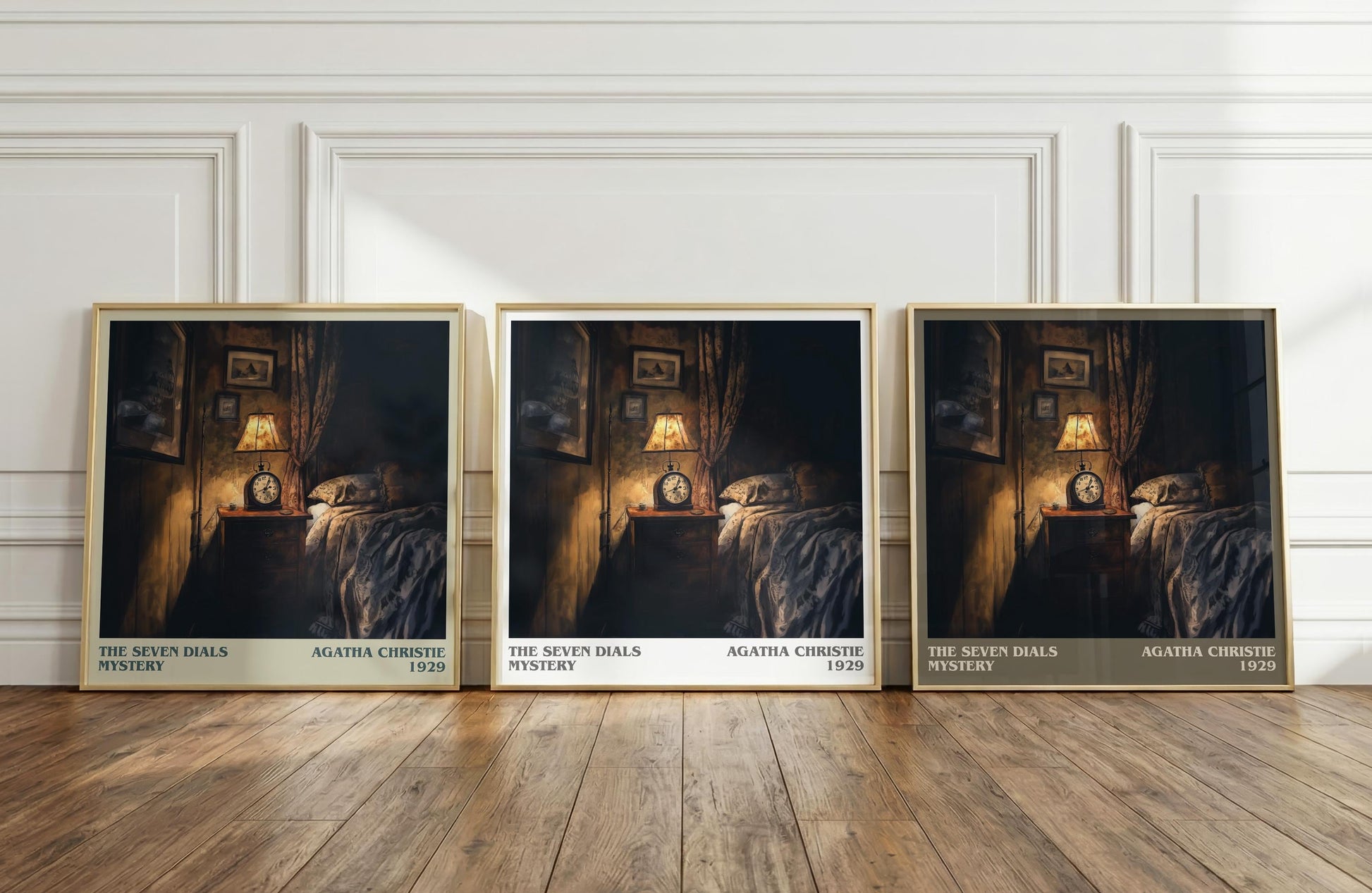 The Seven Dials Mystery literary print framed by window – literary home decor