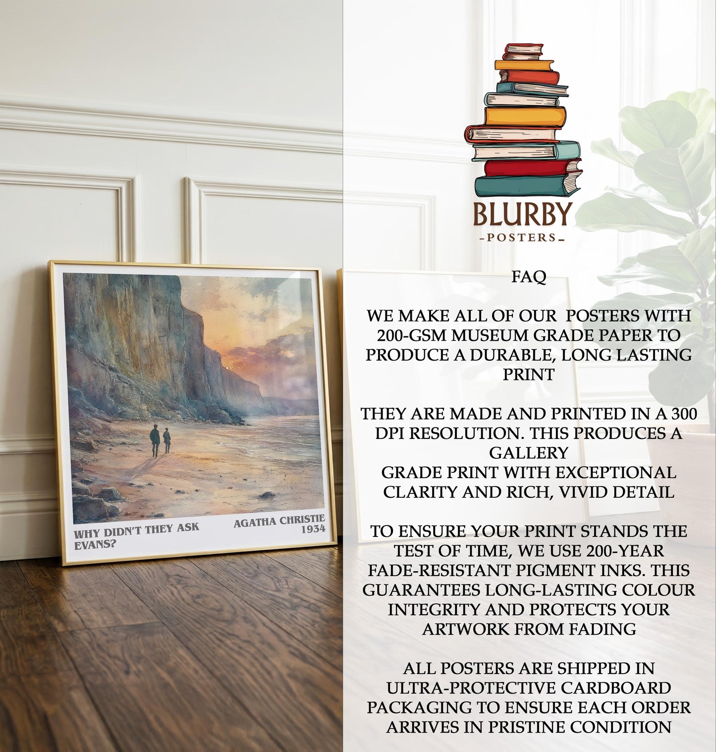 Why Didn’t They Ask Evans? by Agatha Christie | Book Poster | Literary Art Gift For Book Lover | Novel Inspired Wall Art | Free Delivery