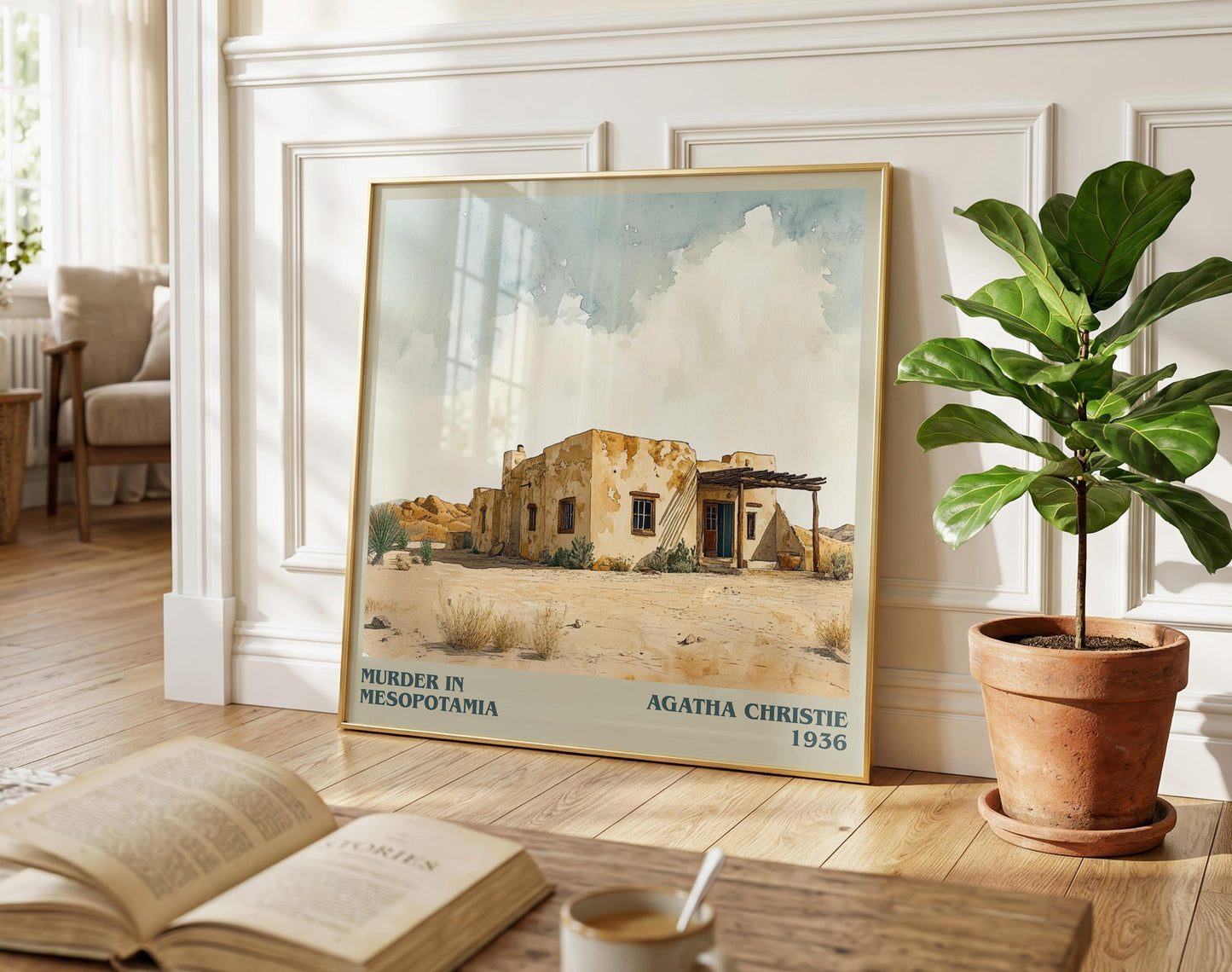 Murder in Mesopotamia literary poster paired in gallery wall – literary art prints