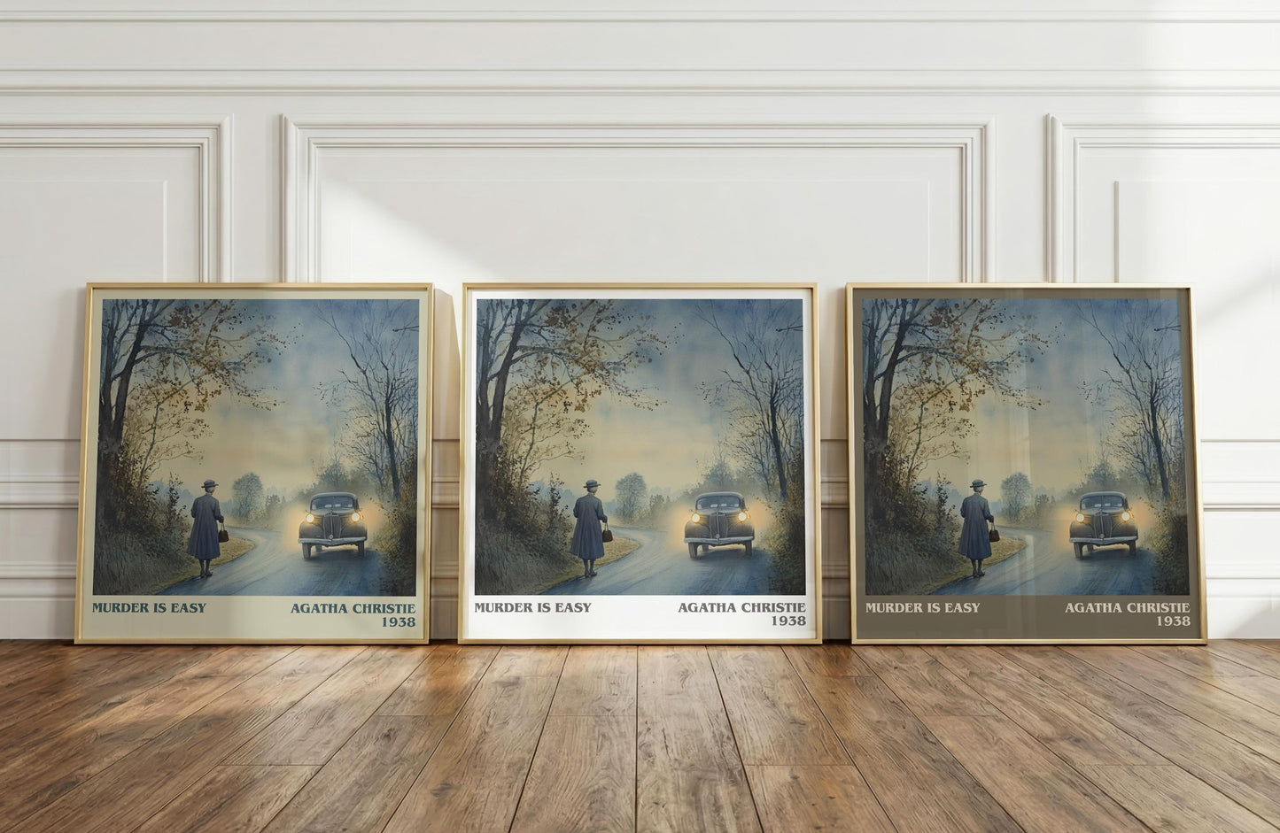 Dumb Witness literary print framed by window – literary home decor