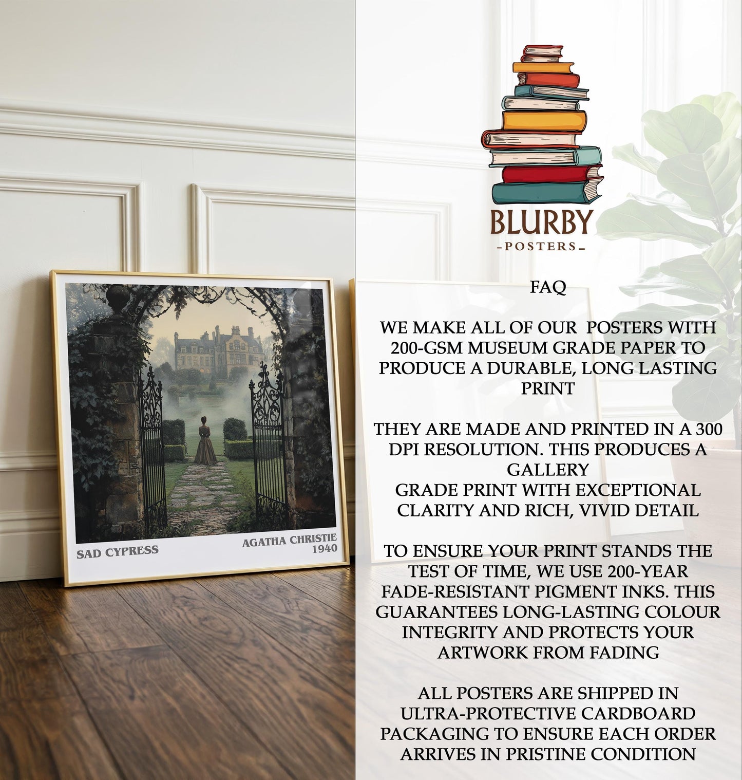 Sad Cypress by Agatha Christie | Book Poster | Literary Art Gift For Book Lover | Novel Inspired Wall Art | Free Delivery