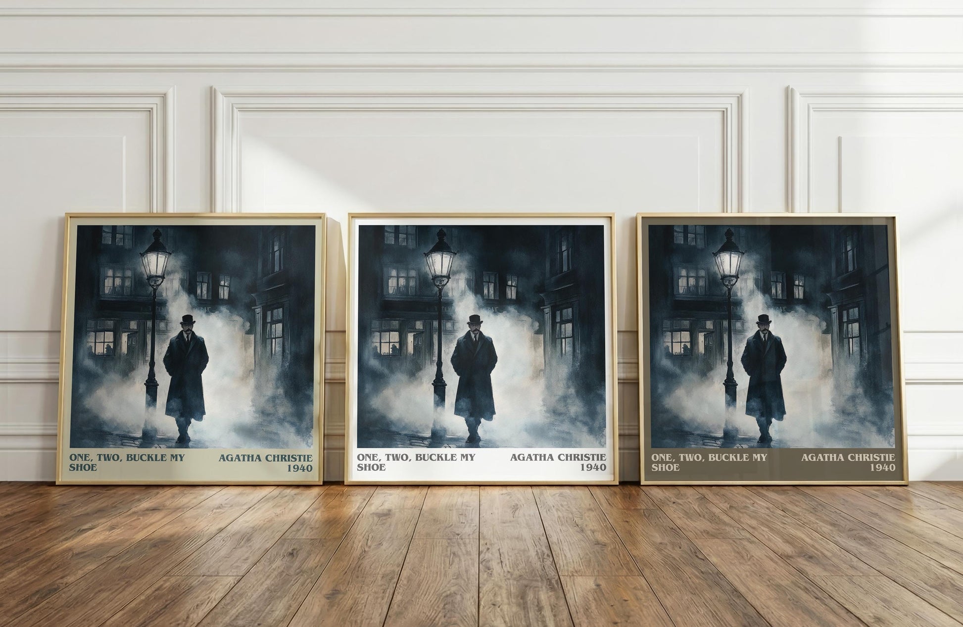 One, Two, Buckle My Shoe literary print framed by window – literary home decor