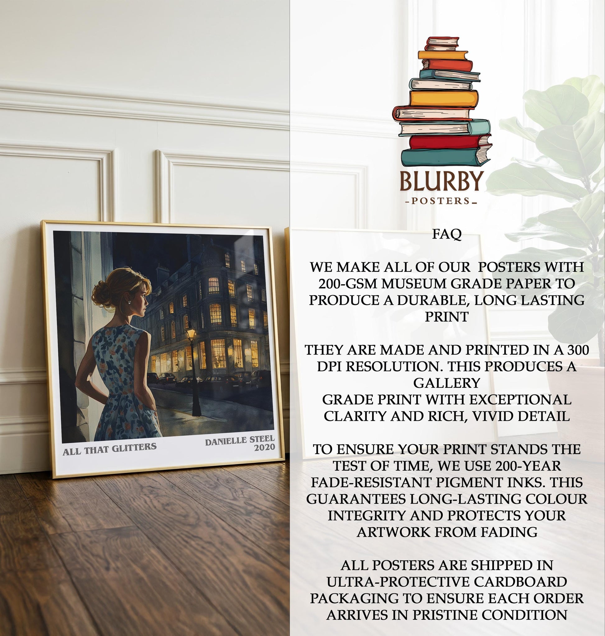 All That Glitters by Danielle Steel | Book Poster | Literary Art Gift For Book Lover | Novel Inspired Wall Art | Free Delivery