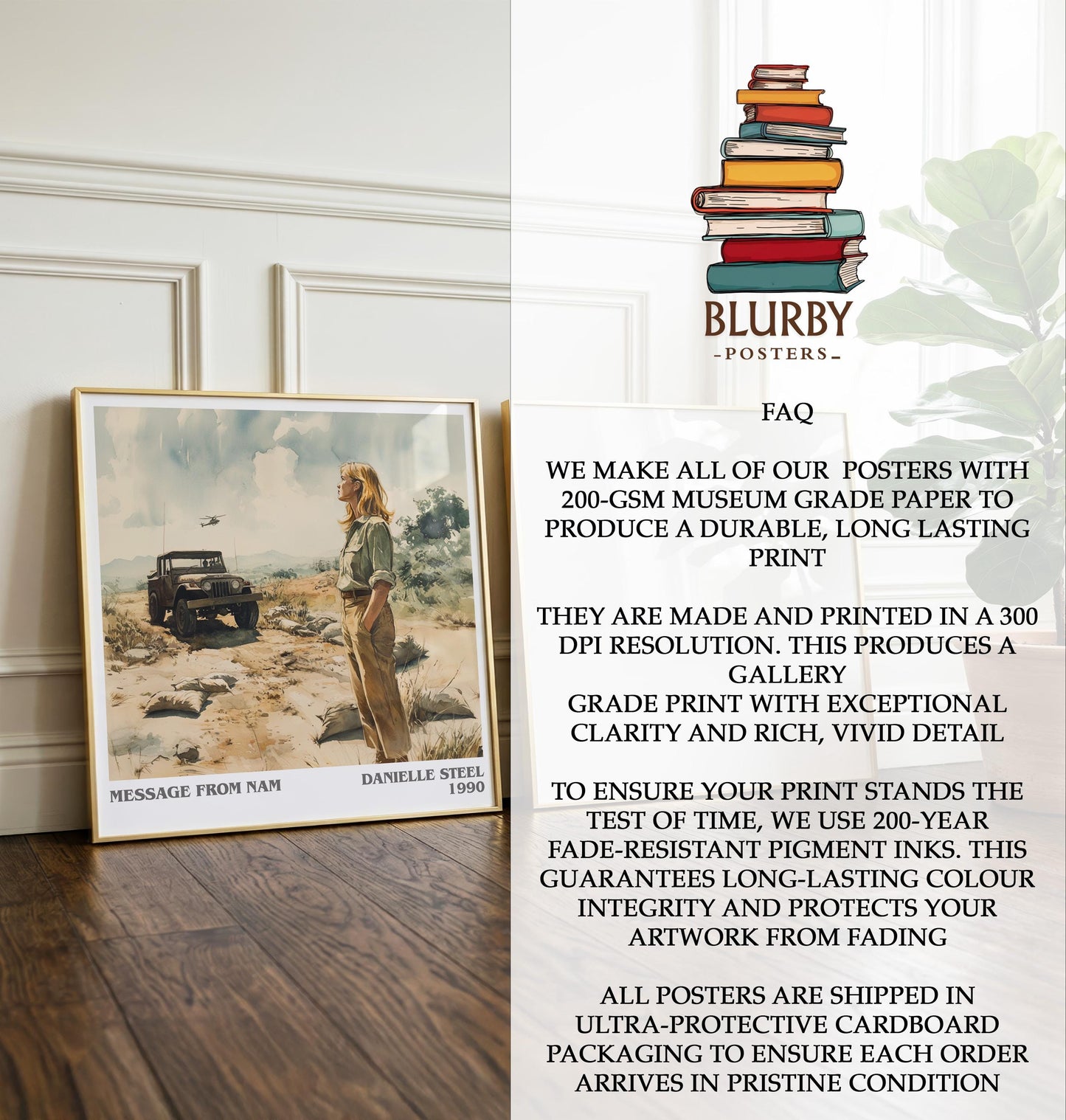 Message From Nam by Danielle Steel | Book Poster | Literary Art Gift For Book Lover | Novel Inspired Wall Art | Free Delivery
