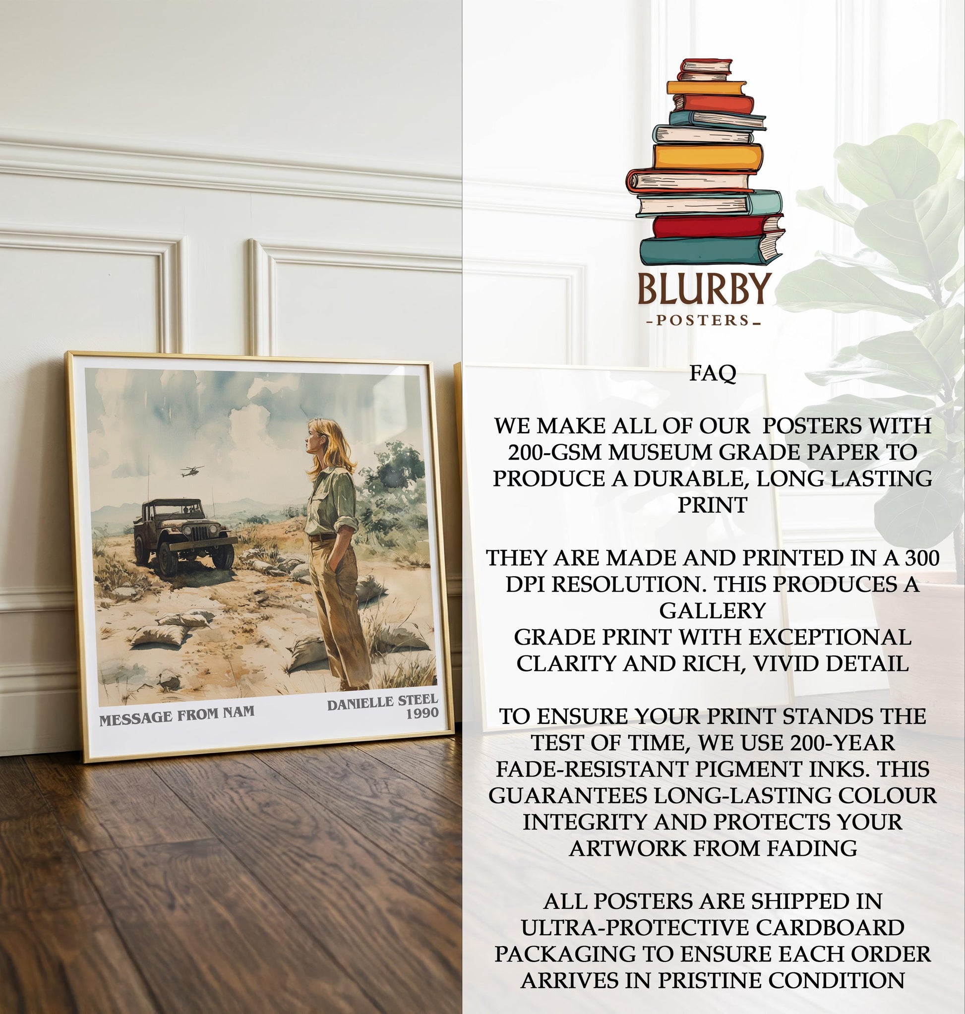 Message From Nam by Danielle Steel | Book Poster | Literary Art Gift For Book Lover | Novel Inspired Wall Art | Free Delivery