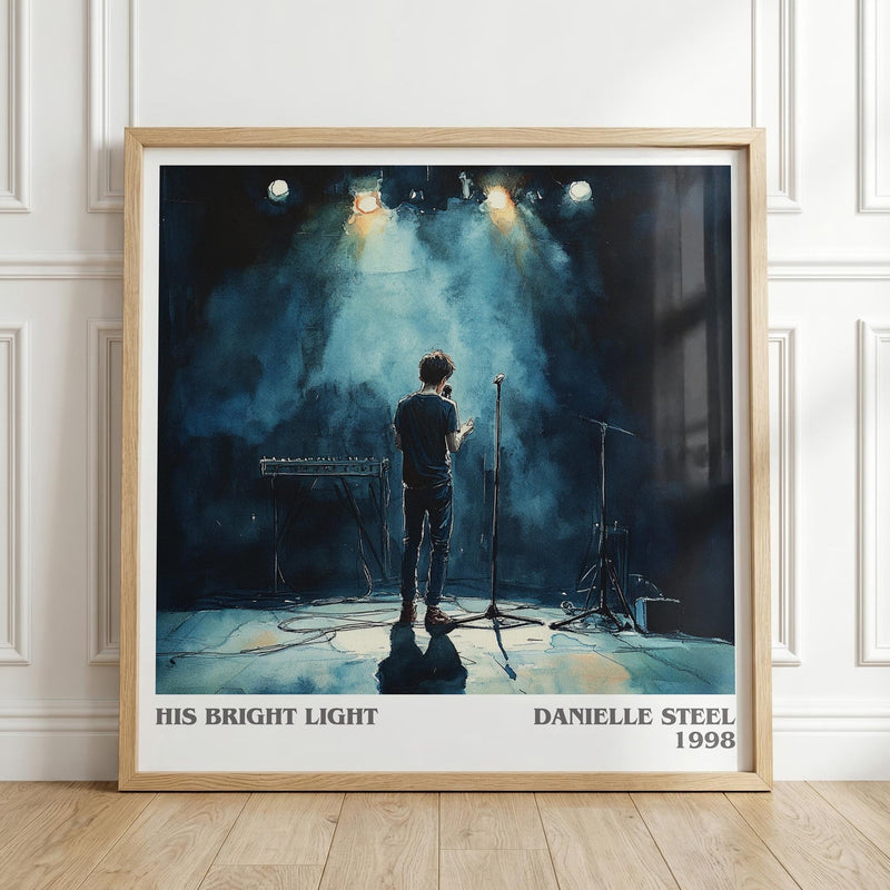 His Bright Light literary print in frame leaning in hallway – memoir wall art