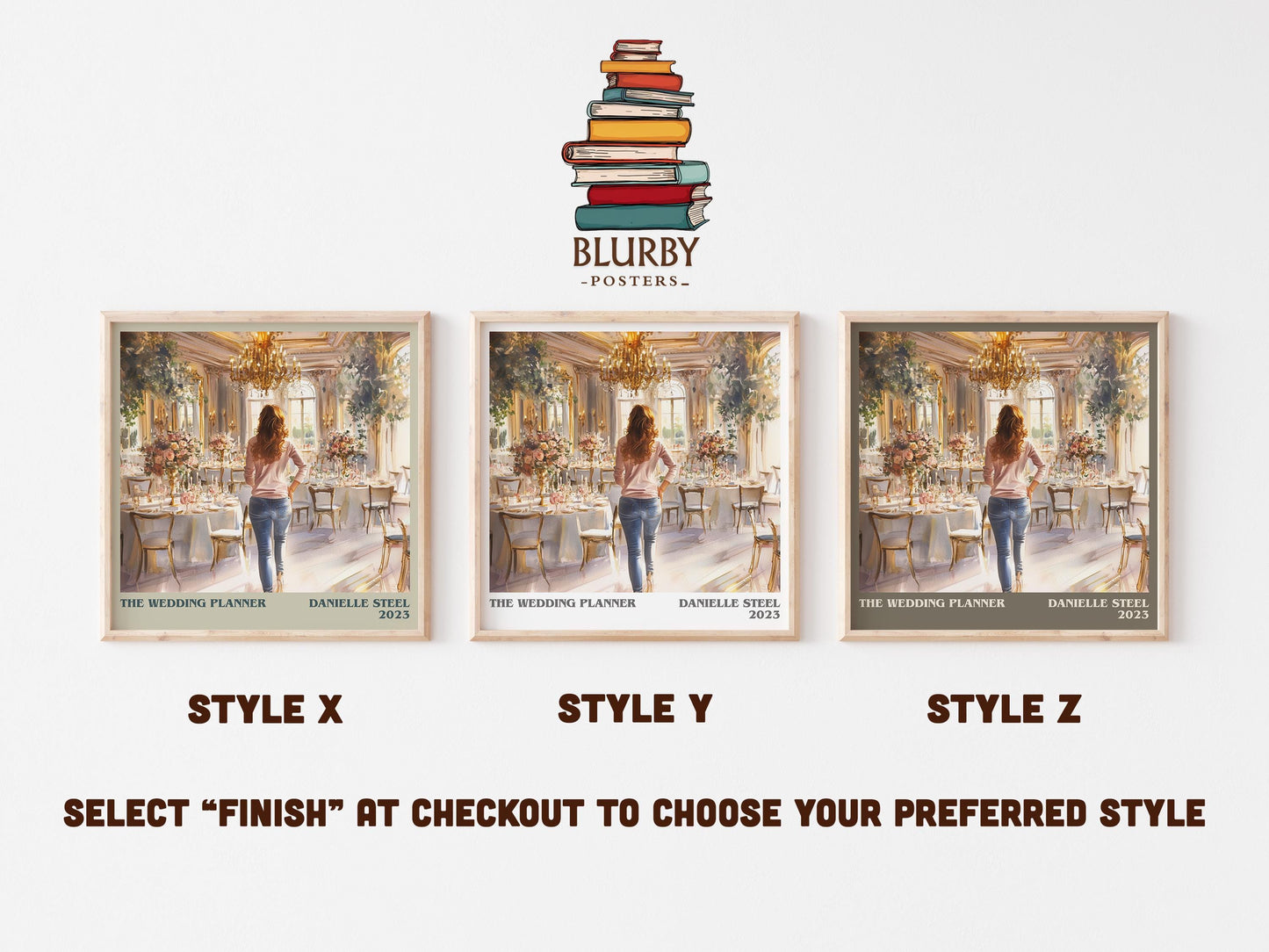 The Wedding Planner literary art print colour and style options – Danielle Steel book art