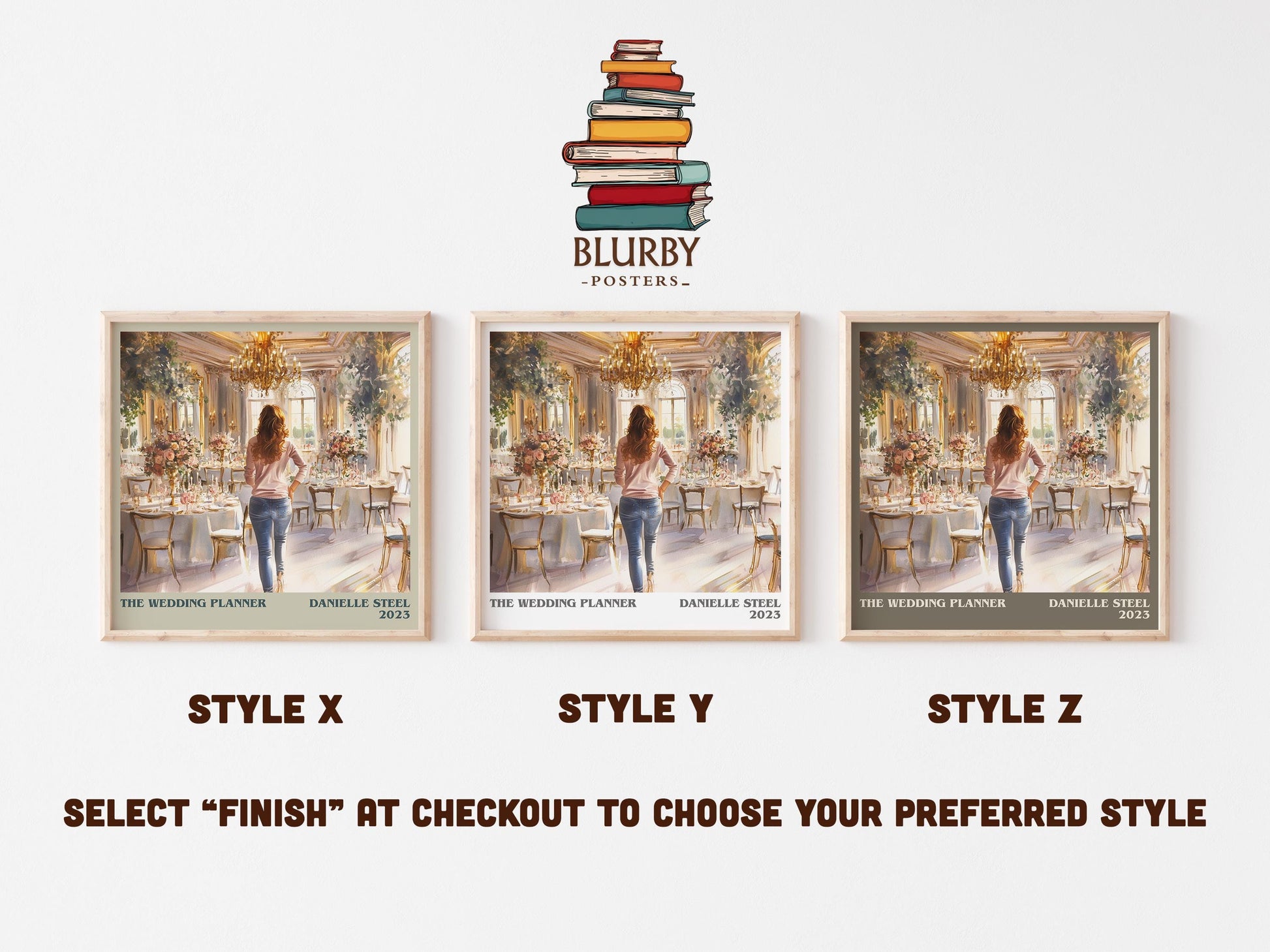 The Wedding Planner literary art print colour and style options – Danielle Steel book art
