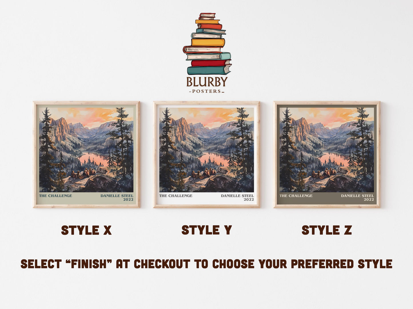 The Challenge literary art print colour and style options – Danielle Steel book art