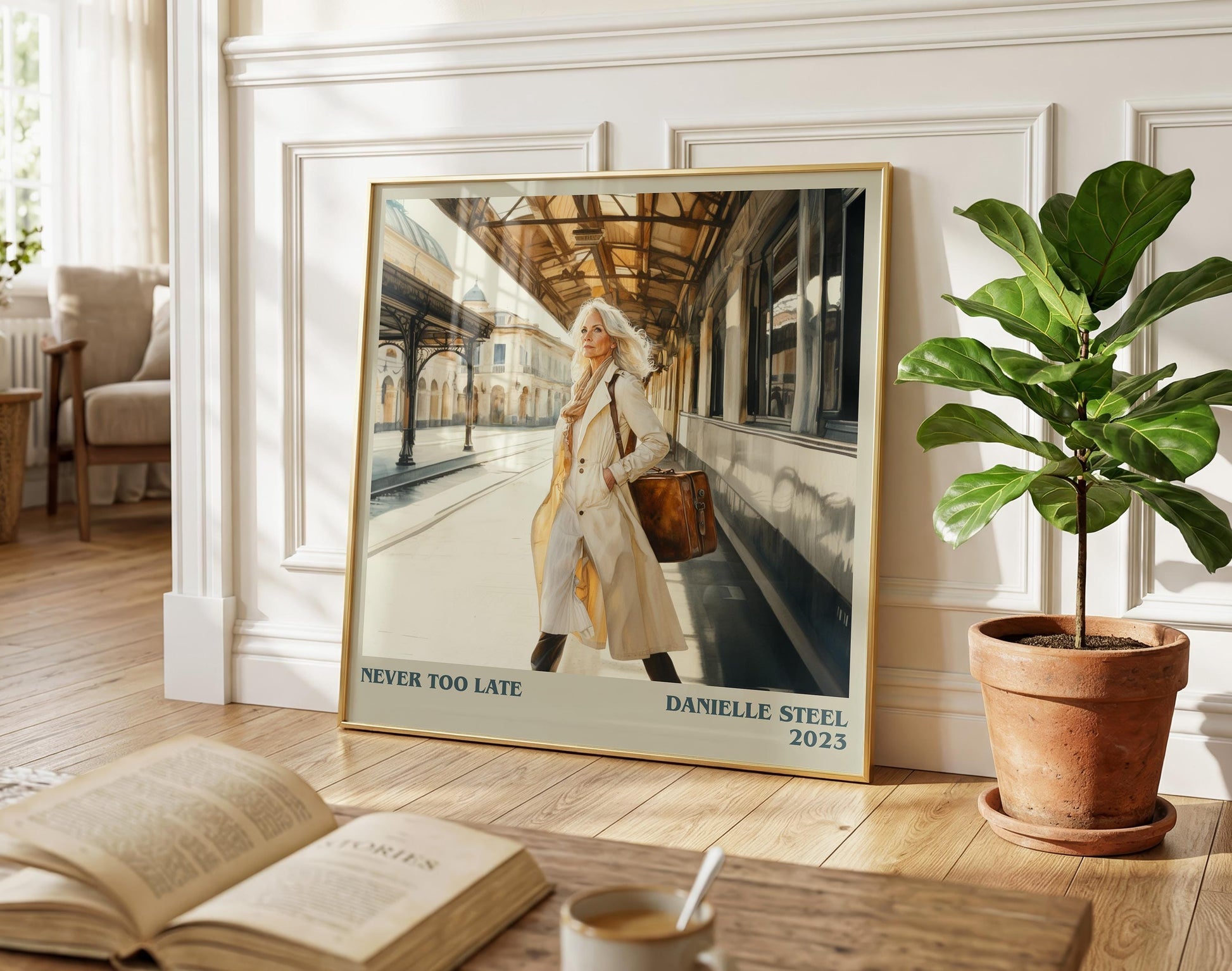 Never Too Late literary poster paired in gallery wall – literary art prints