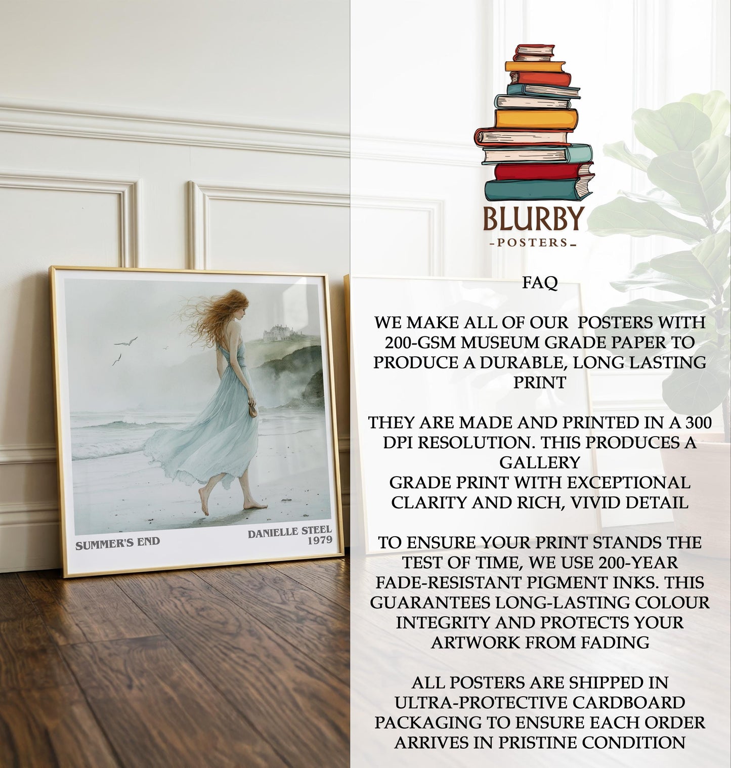 Summer's End by Danielle Steel | Book Poster | Literary Art Gift For Book Lover | Novel Inspired Wall Art | Free Delivery