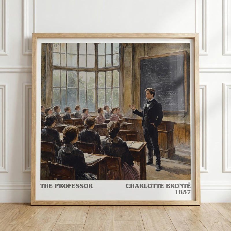 The Professor literary print in frame leaning in hallway – gothic wall art