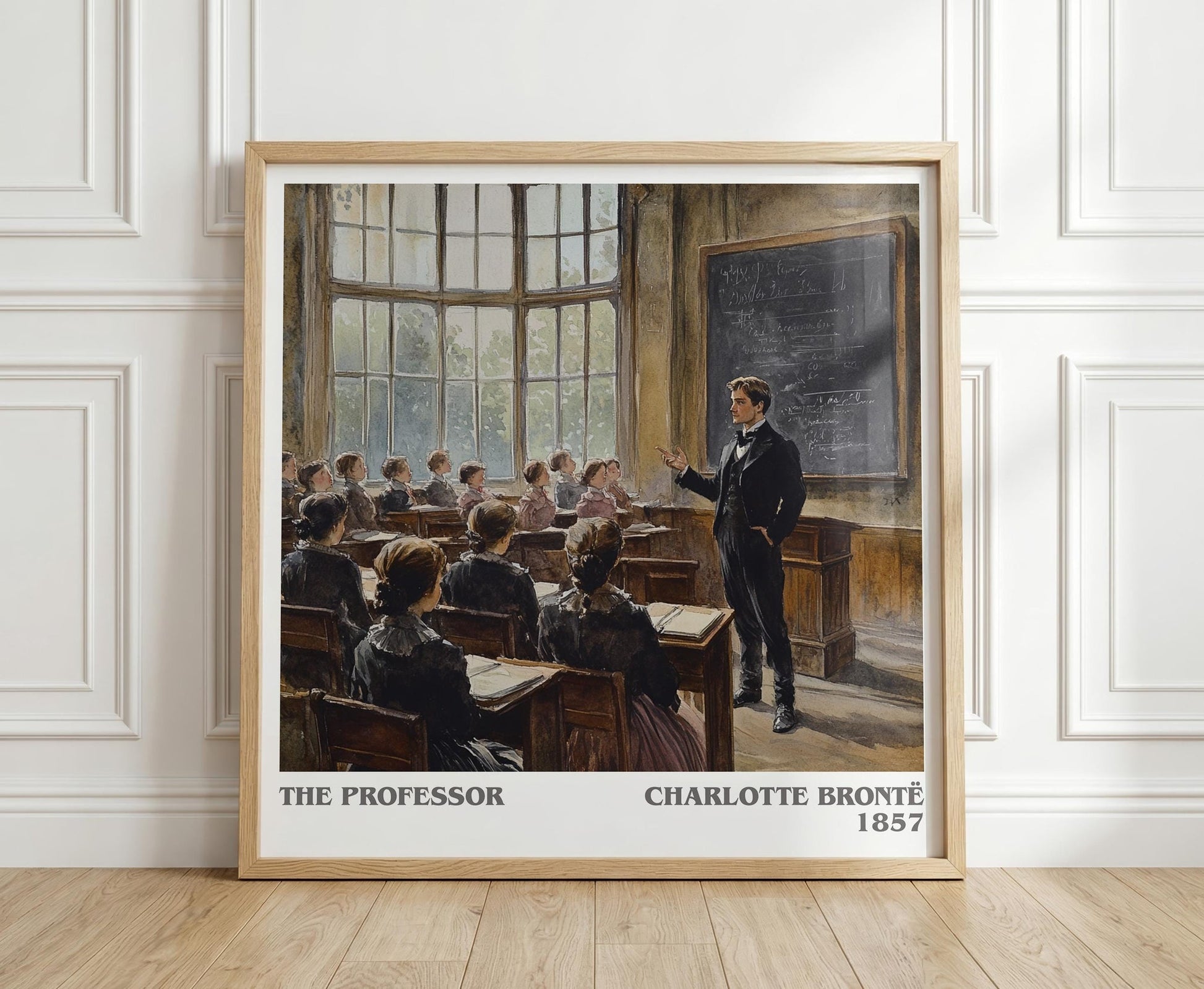 The Professor literary print in frame leaning in hallway – gothic wall art