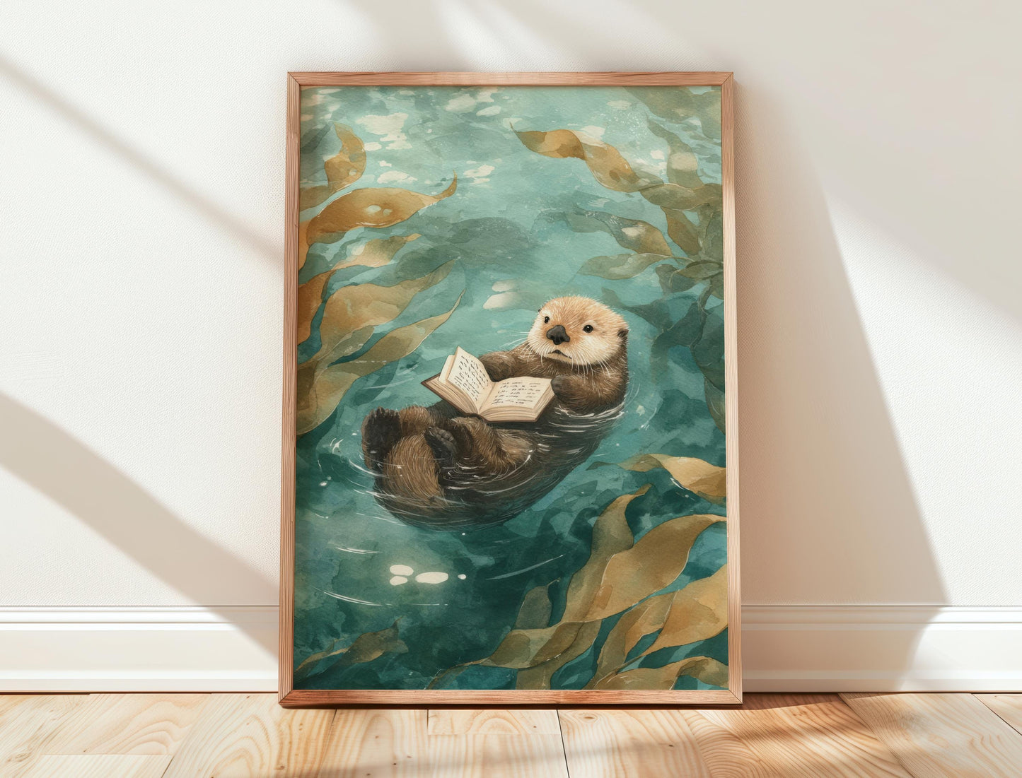 Otter Reading Print | Cozy Wall Decor | Cute Gift For Book Lover | Book Nook Poster | Book Art | Aesthetic Room Art | Reader Home Decor - Book Poster Art Print Decor Bookish