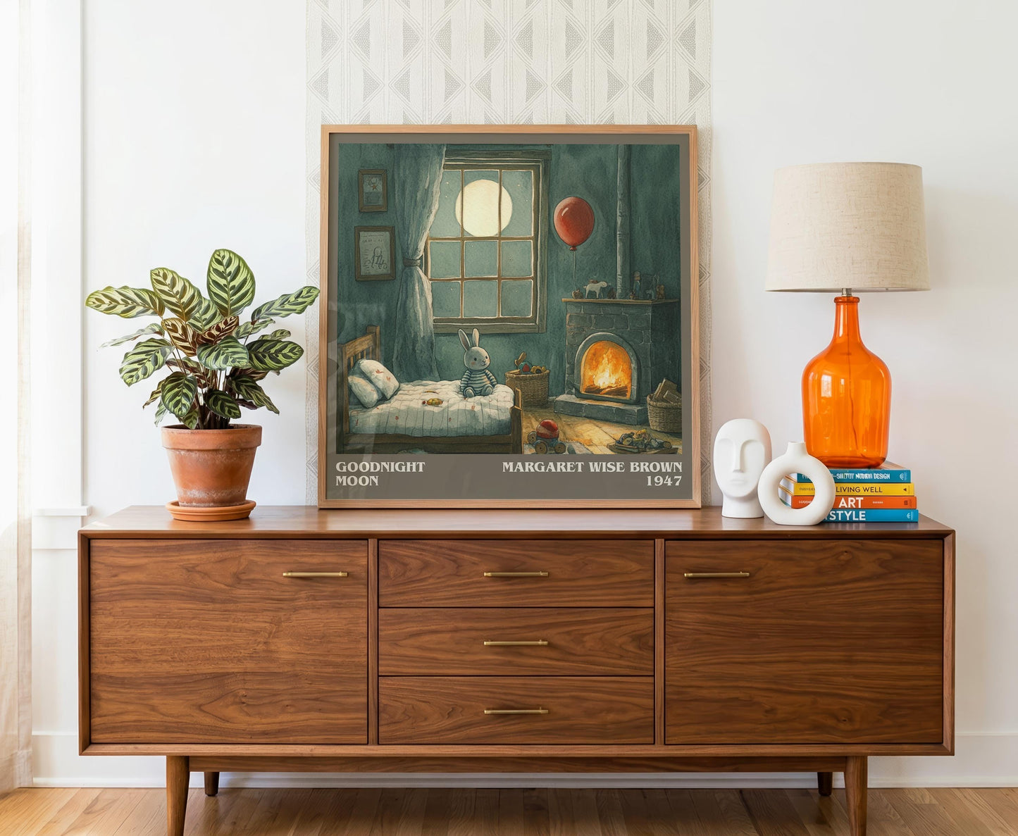 Good Night Moon literary literary print detail – Margaret Wise Brown book art