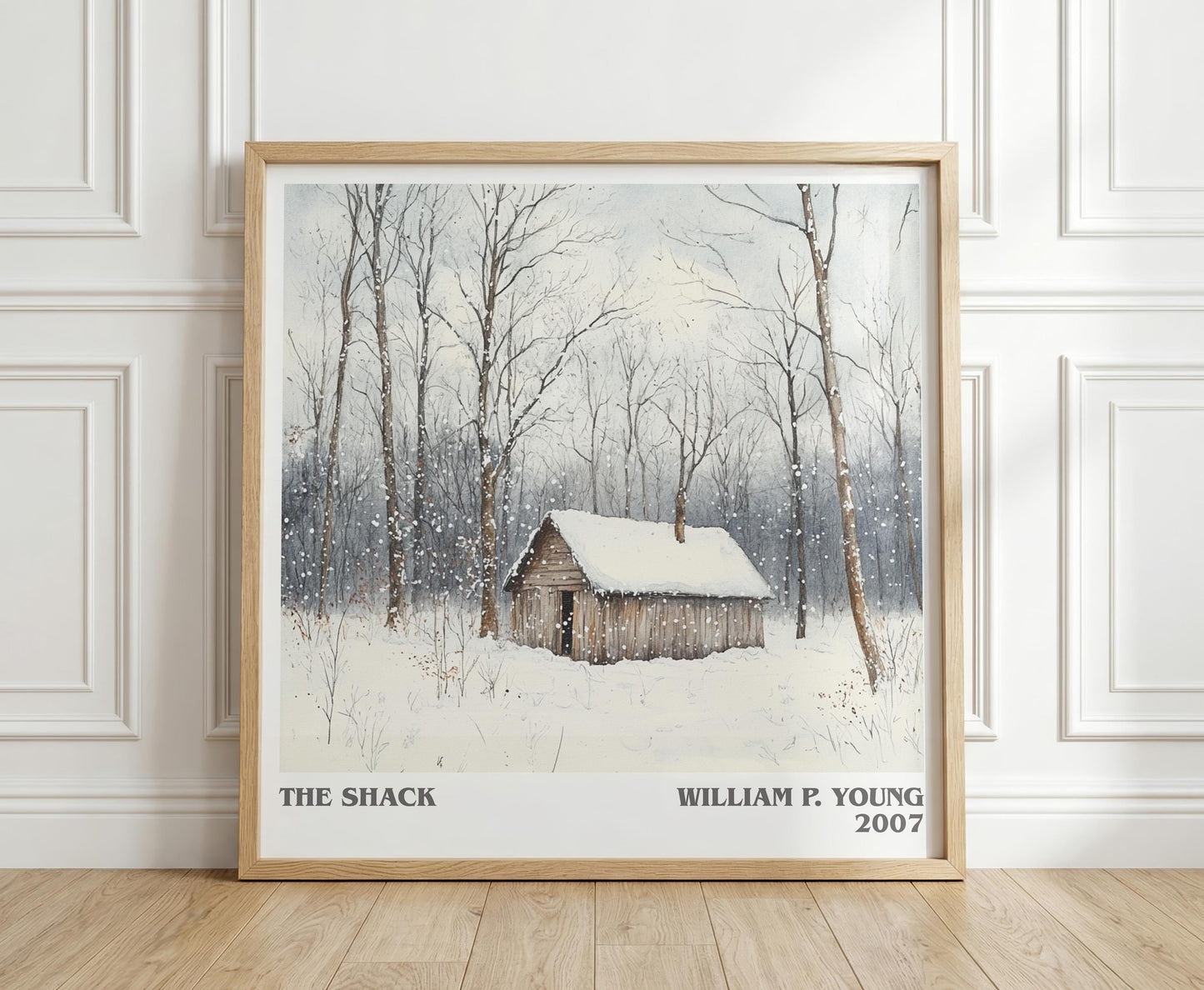 The Shack literary print in frame leaning in hallway – non fiction wall art
