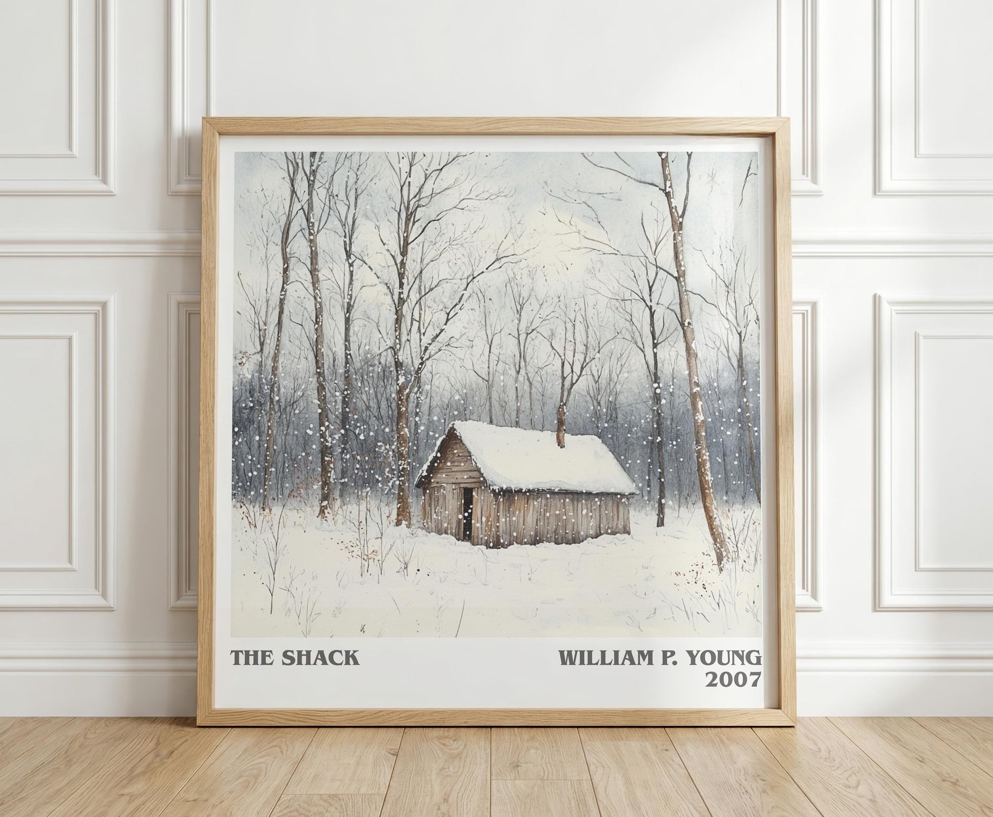 The Shack literary print in frame leaning in hallway – non fiction wall art