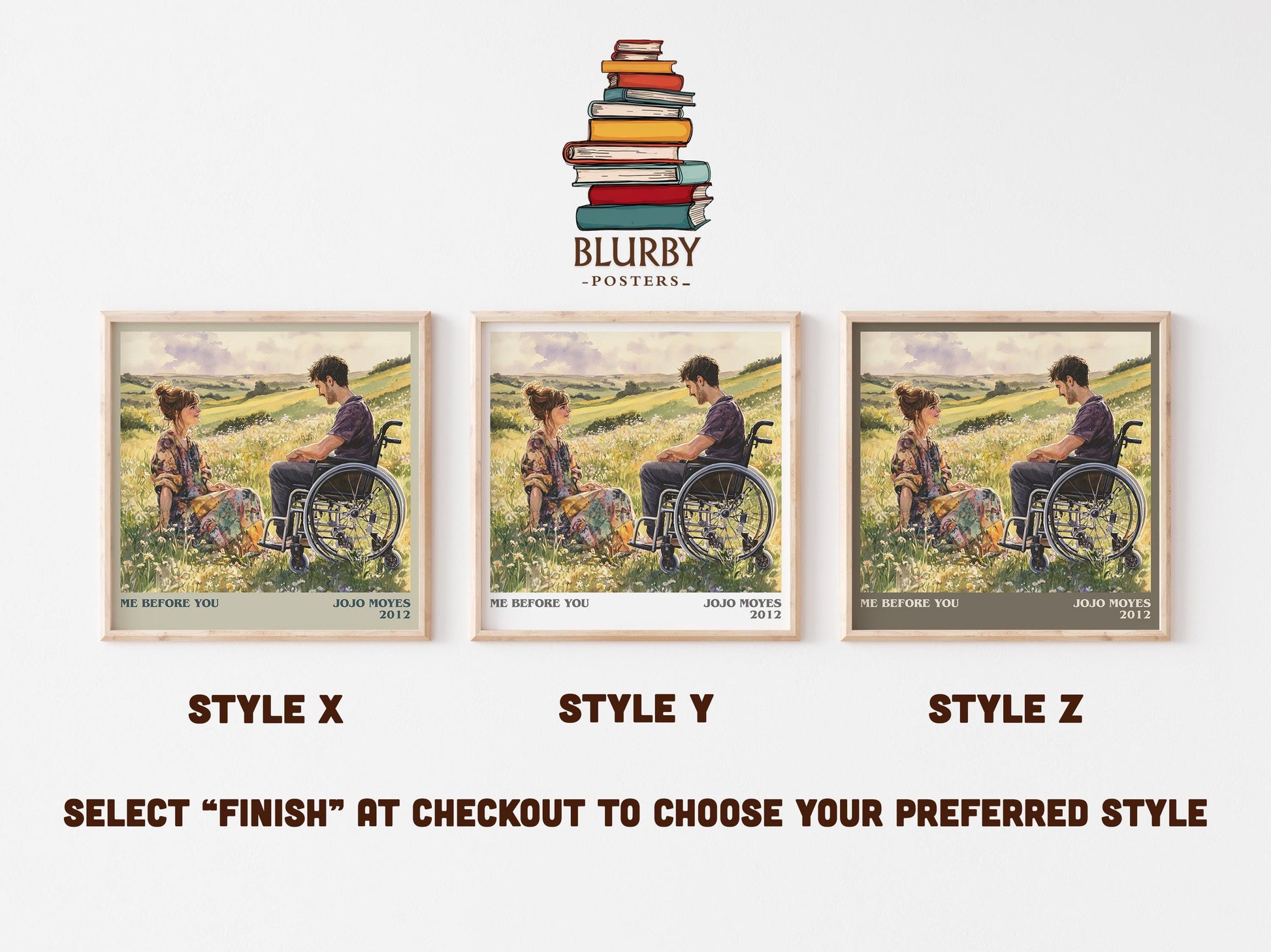 Me Before You literary art print colour and style options – Jojo Moyes book art