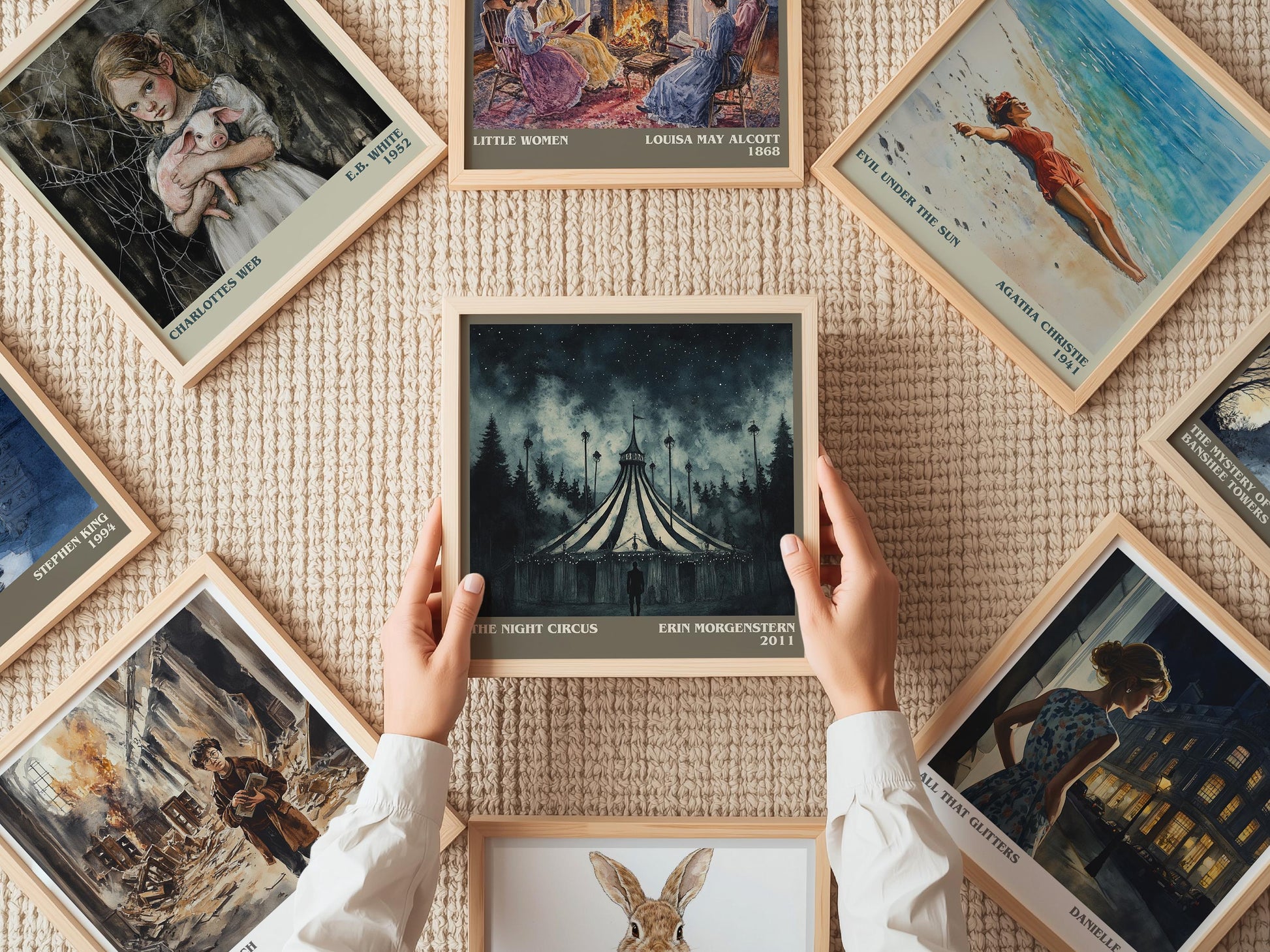 The Night Circus literary print on bookshelf – Erin Morgenstern fan gift