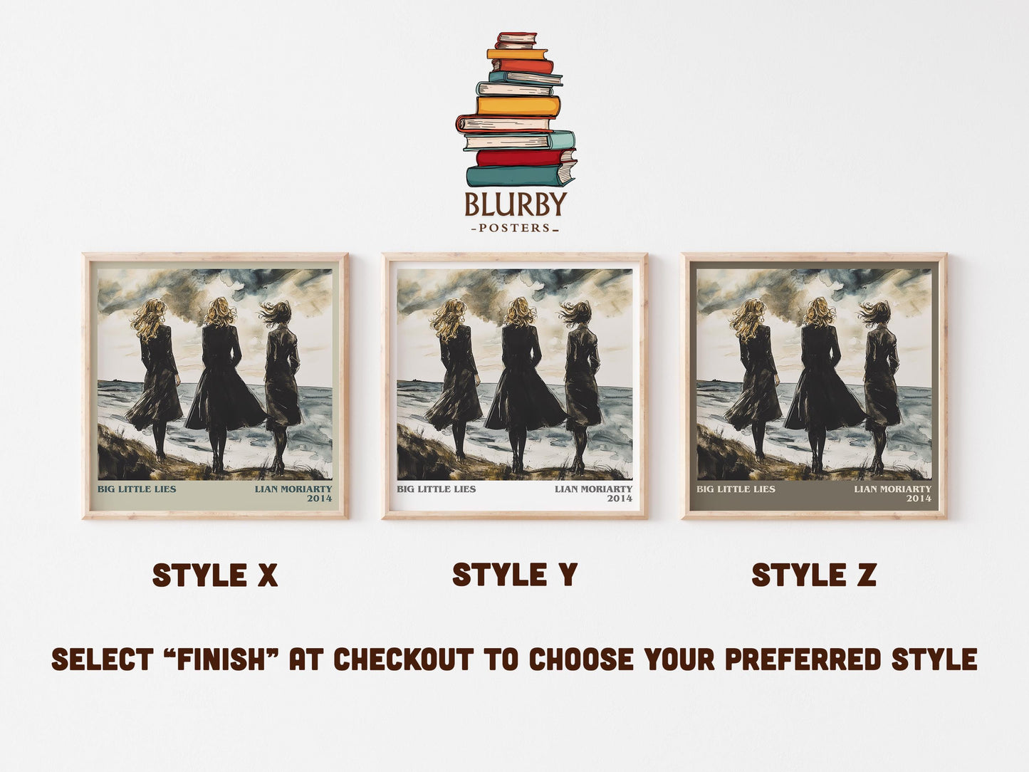 Big Little Lies literary art print colour and style options – Lian Moriarty book art