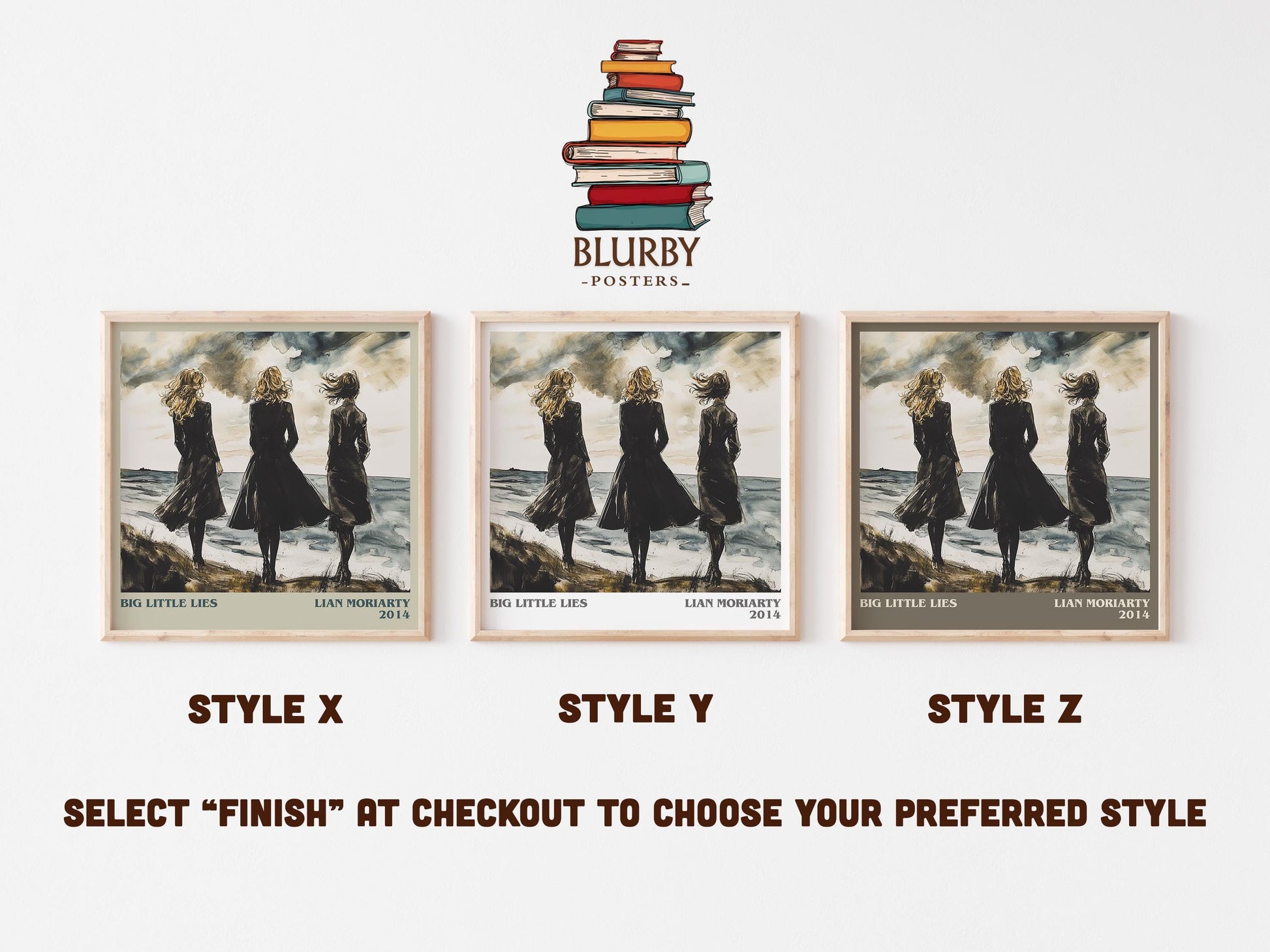 Big Little Lies literary art print colour and style options – Lian Moriarty book art