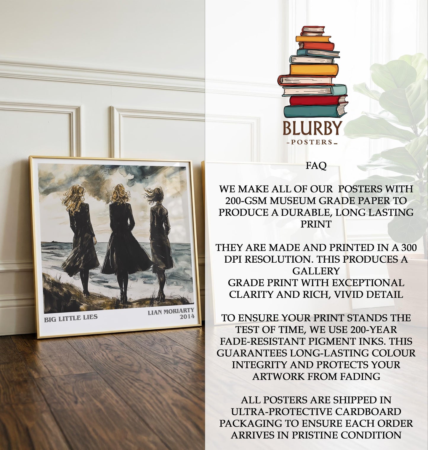 Big Little Lies by Lian Moriarty | Book Poster | Literary Art Gift For Book Lover | Novel Inspired Wall Art | Free Delivery
