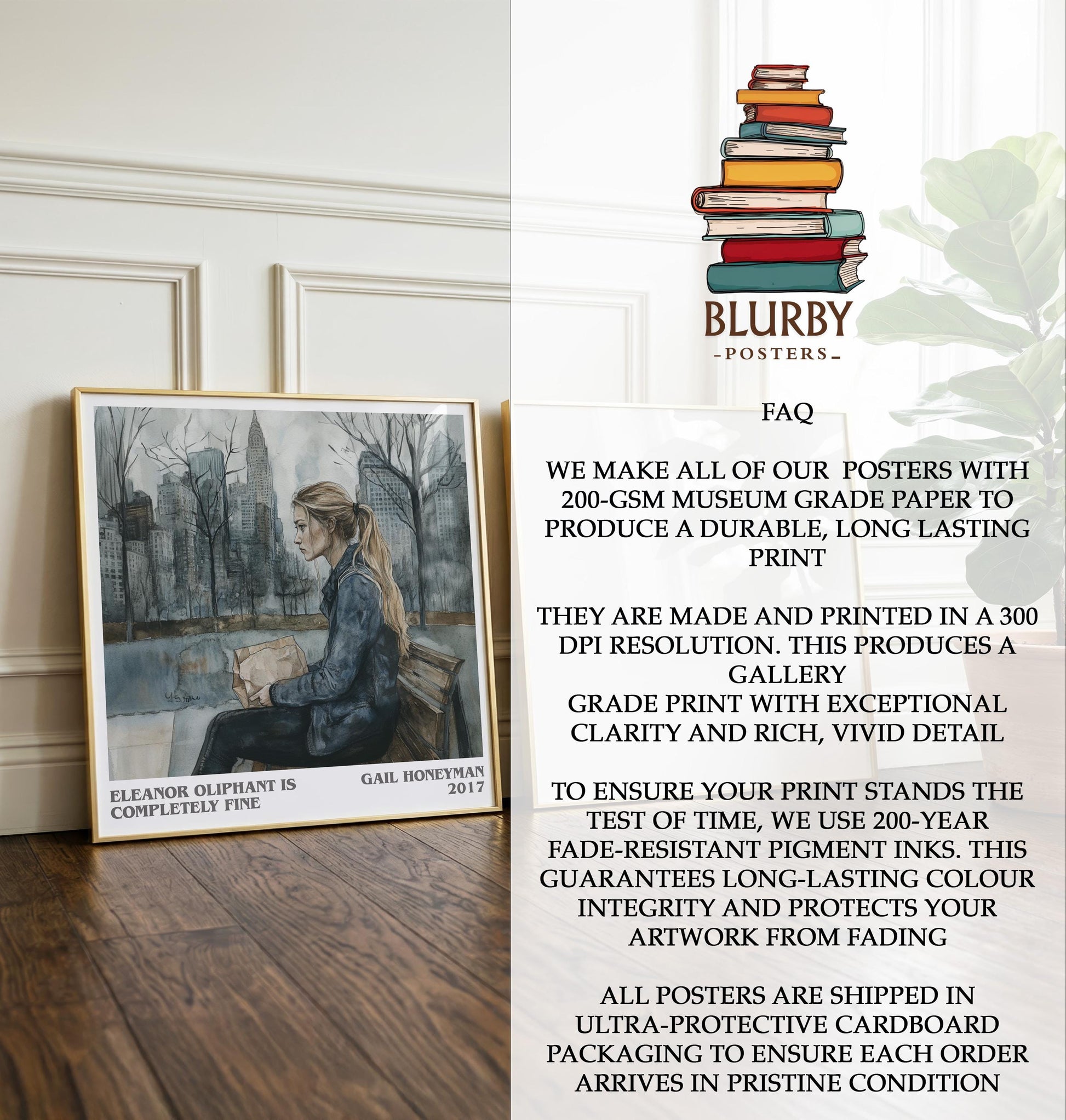 Eleanor Oliphant Is Completely Fine by Gail Honeyman | Book Poster | Literary Art Gift For Book Lover | Novel Inspired Wall Art