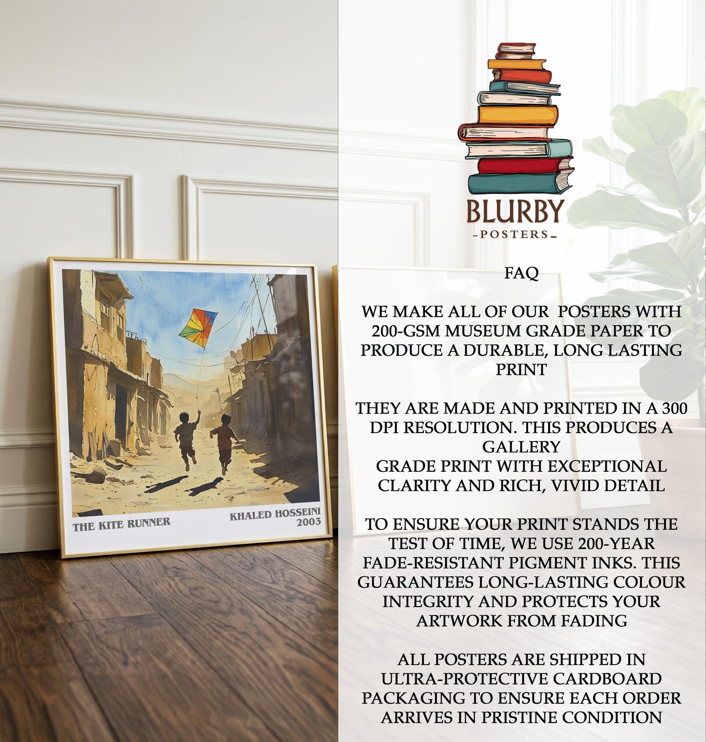 The Kite Runner by Khaled Hosseini | Book Poster | Literary Art Gift For Book Lover | Novel Inspired Wall Art | Free Delivery