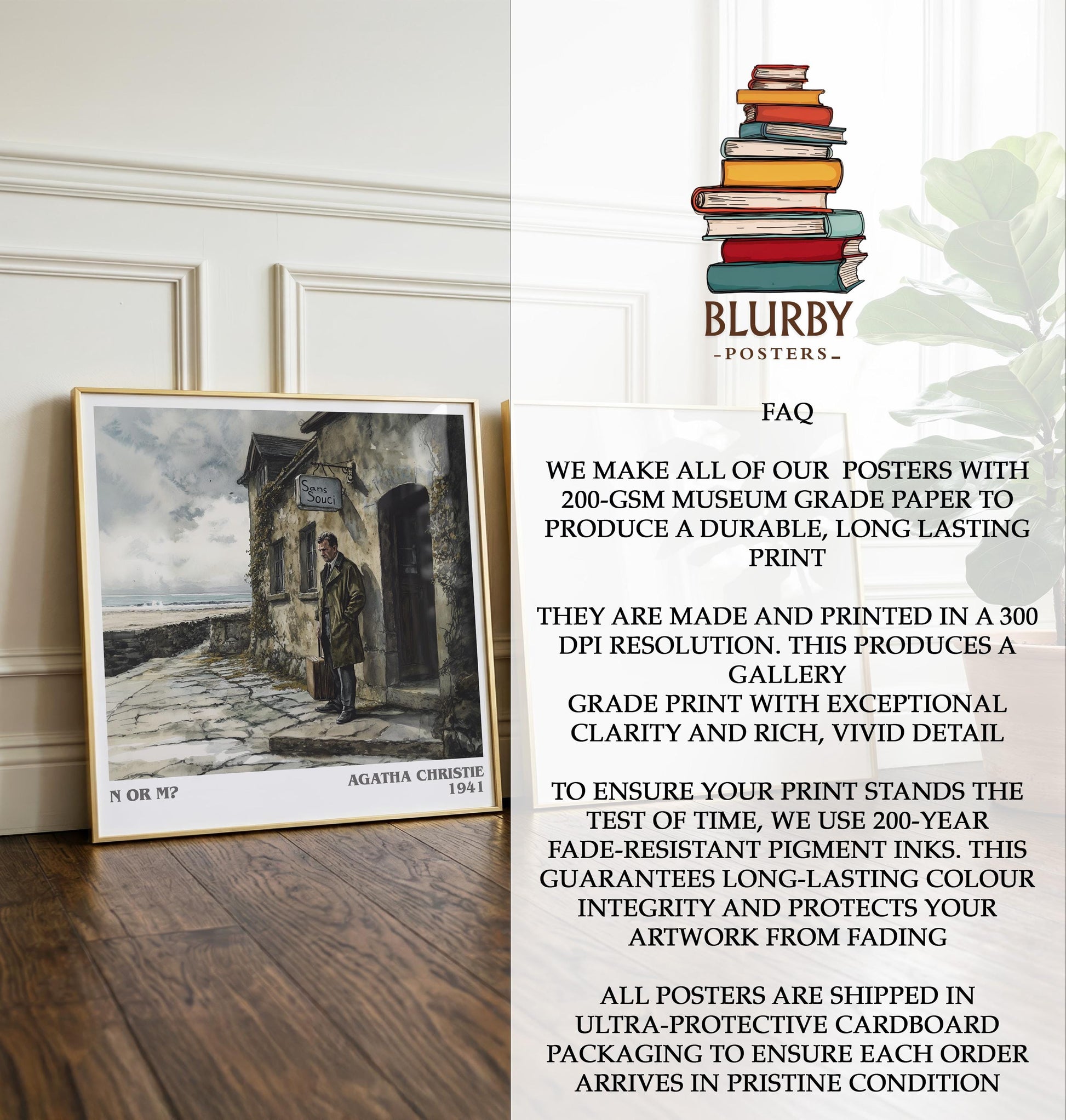 N Or M? by Agatha Christie | Book Poster | Literary Art Gift For Book Lover | Novel Inspired Wall Art | Free Delivery