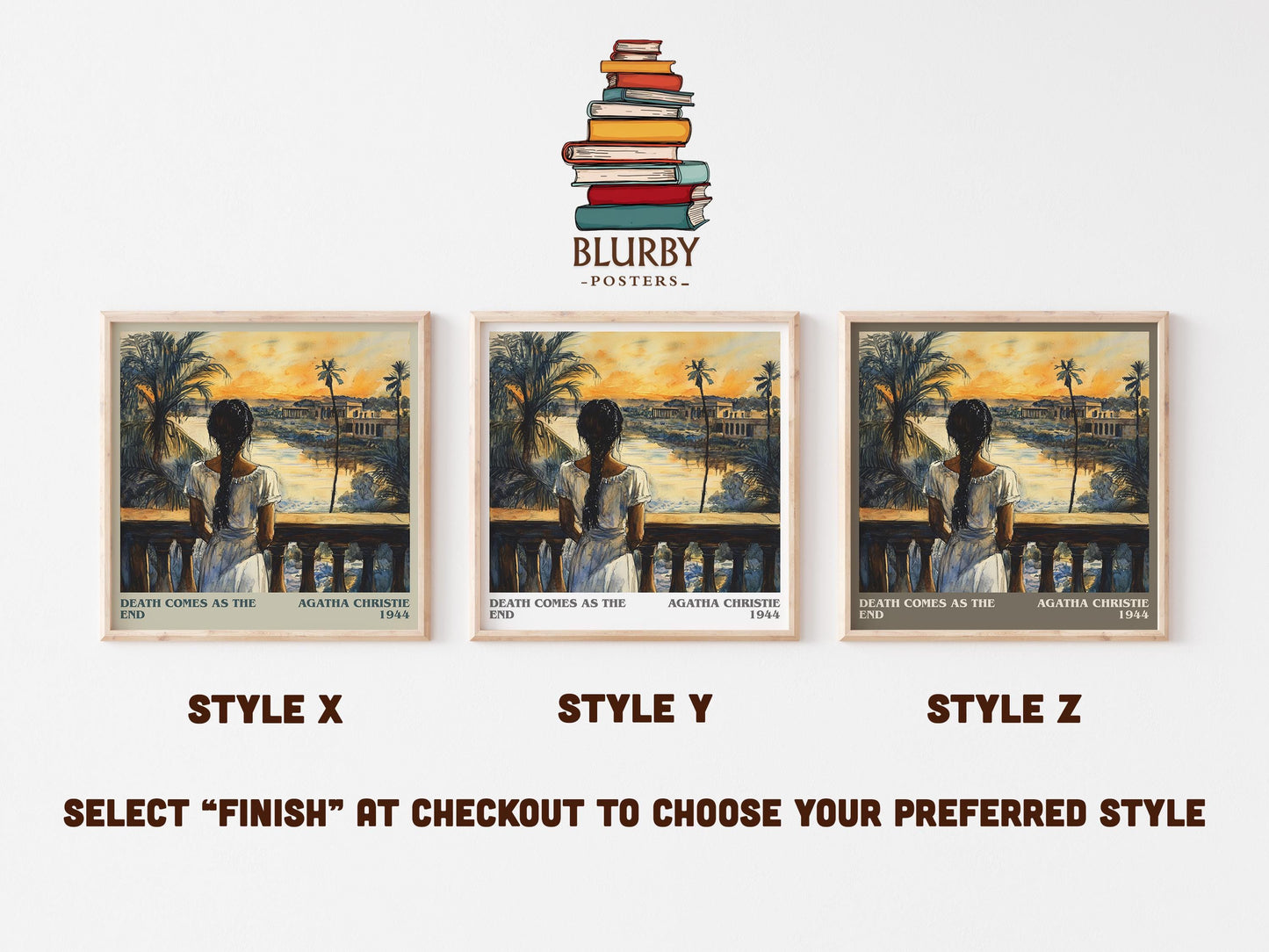 Death Comes as the End literary art print colour and style options – Agatha Christie book art