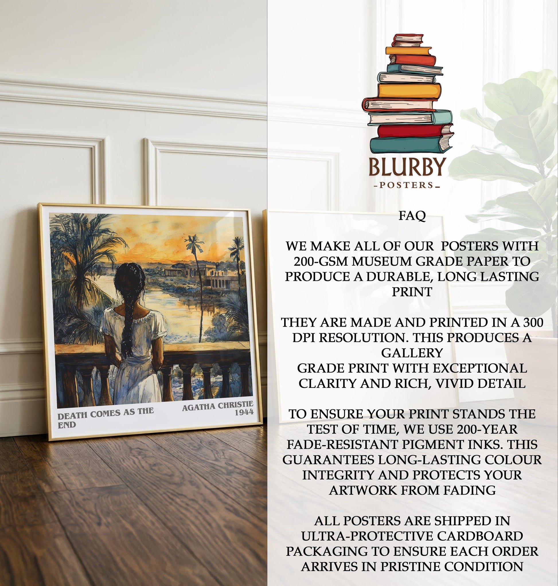 Death Comes As The End by Agatha Christie | Book Poster | Literary Art Gift For Book Lover | Novel Inspired Wall Art | Free Delivery