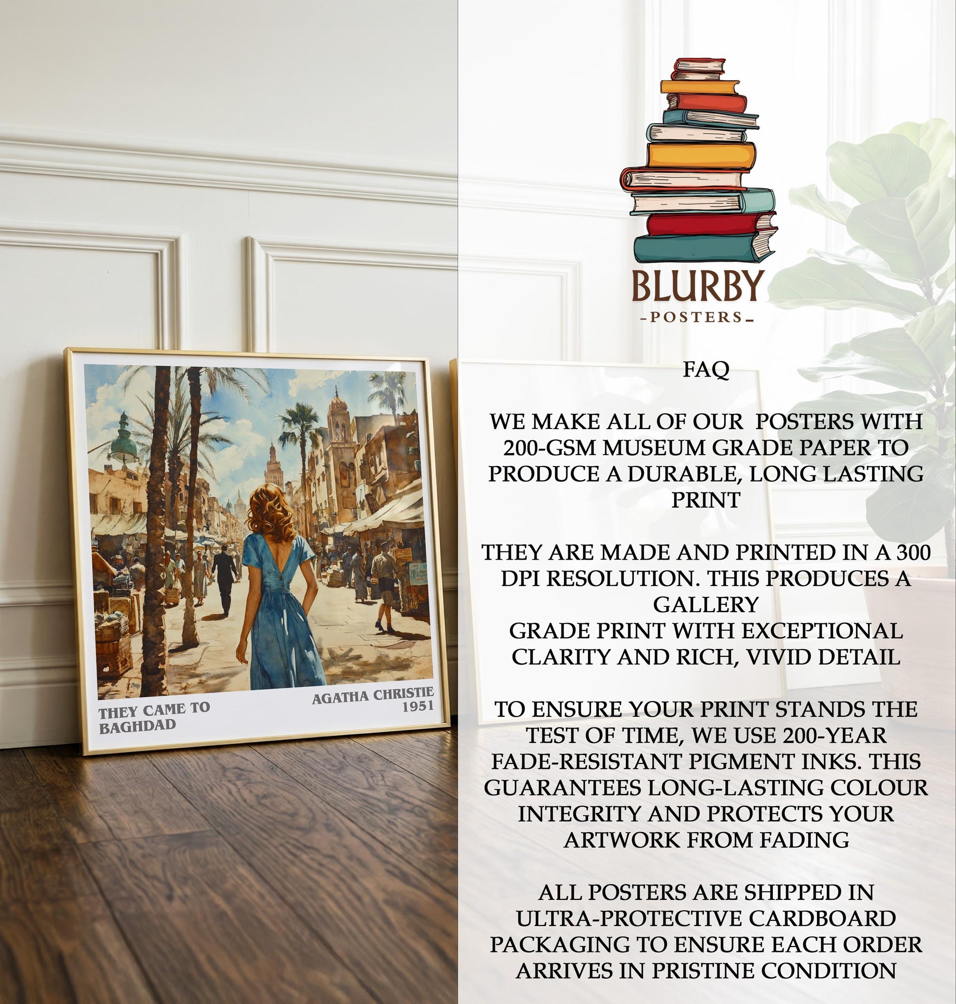 They Came To Baghdad by Agatha Christie | Book Poster | Literary Art Gift For Book Lover | Novel Inspired Wall Art | Free Delivery