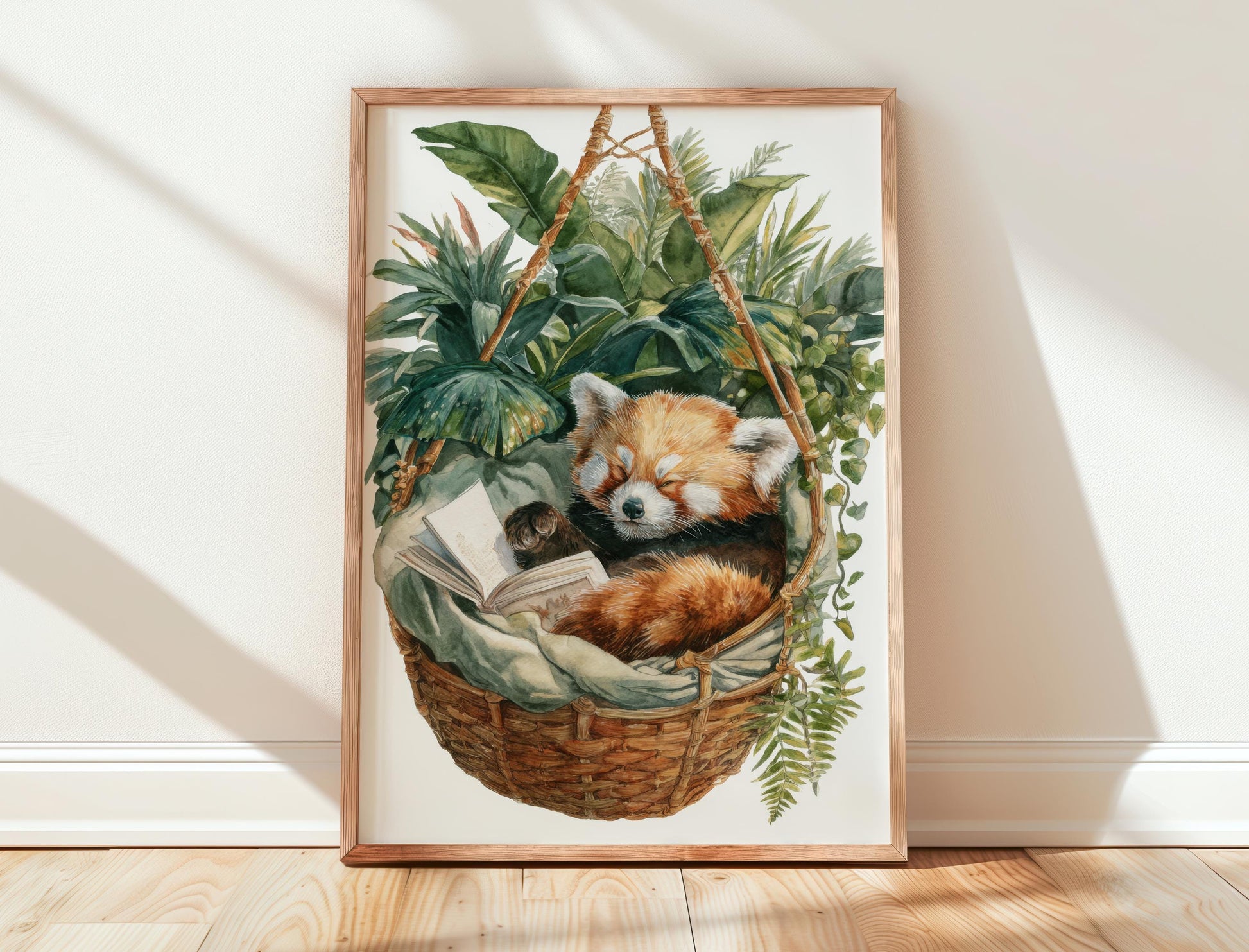 Red Panda Reading Print | Cozy Wall Decor | Gift For Book Lover | Book Nook Poster | Book Art | Aesthetic Room Art | Reader Home Decor - Book Poster Art Print Decor Bookish