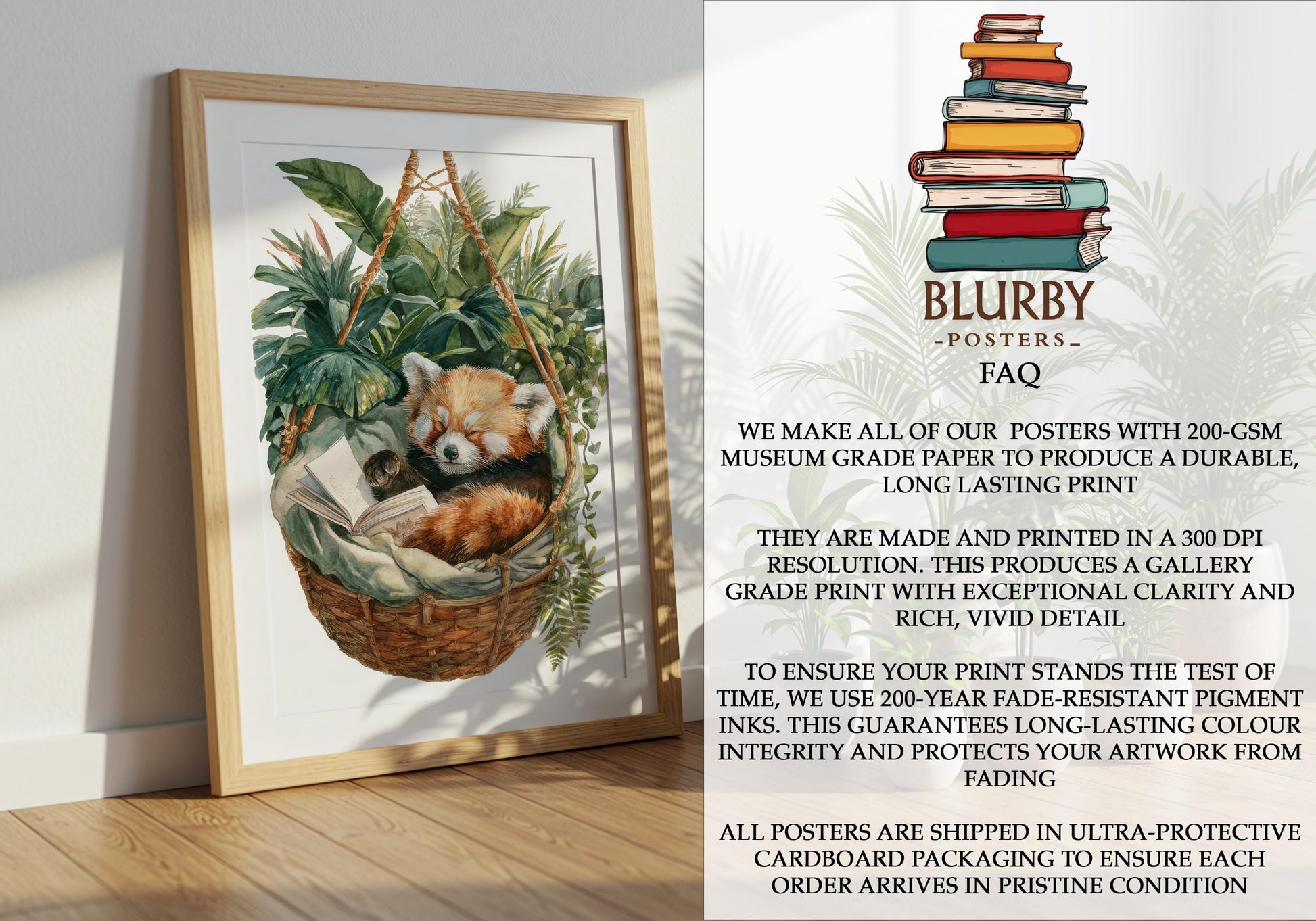 Red Panda Reading Print | Cozy Wall Decor | Gift For Book Lover | Book Nook Poster | Book Art | Aesthetic Room Art | Reader Home Decor - Book Poster Art Print Decor Bookish